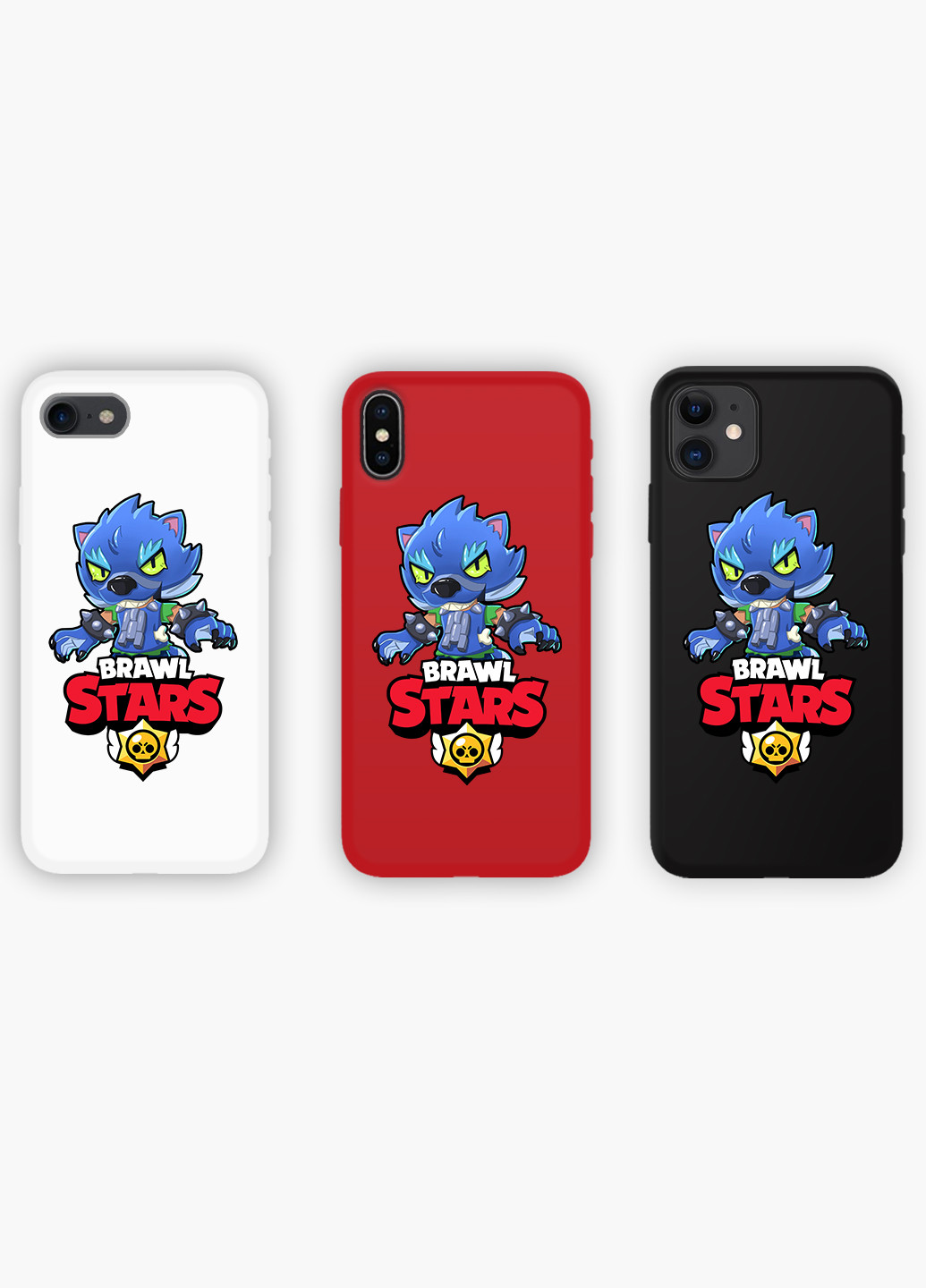 Чехол силиконовый Apple Iphone X Леон Волк Бравл Старс (Leon Wolf Werewolf Brawl Stars) (6129-1014) MobiPrint (219284009)