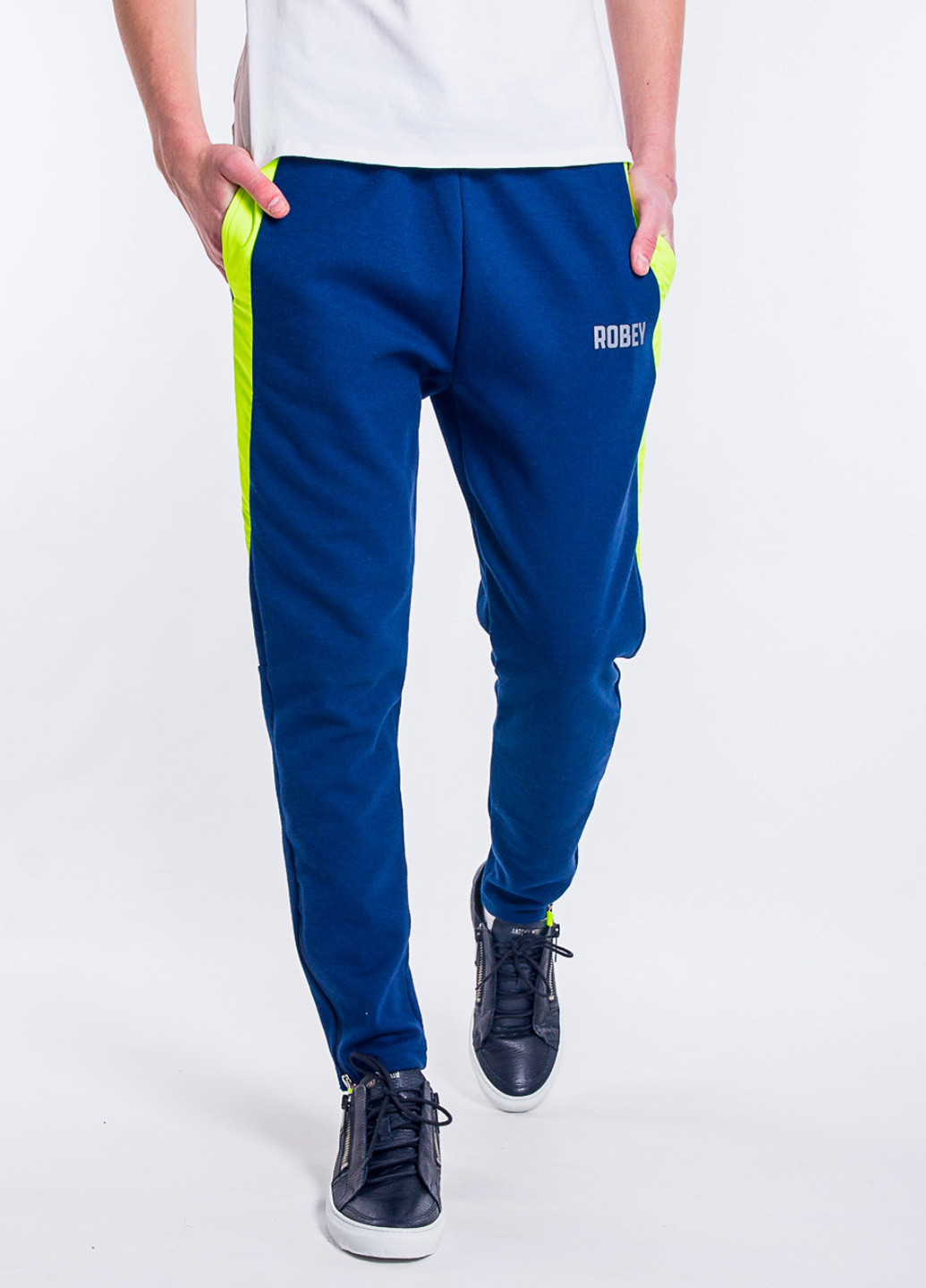 Синие спортивные демисезонные зауженные брюки Robey x Banlieue
