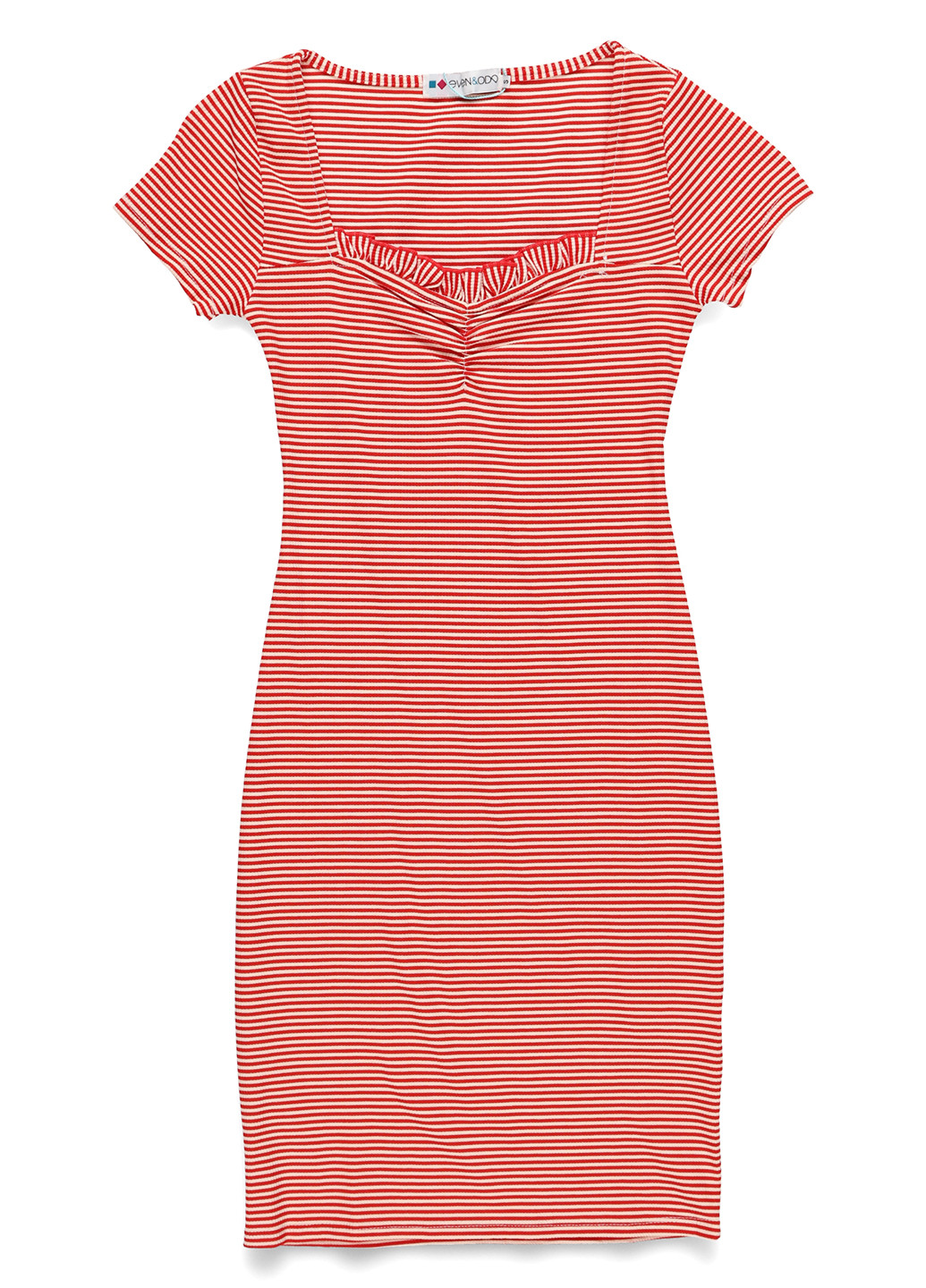 Комбинированное кэжуал платье силуэтная Even & Odd в полоску