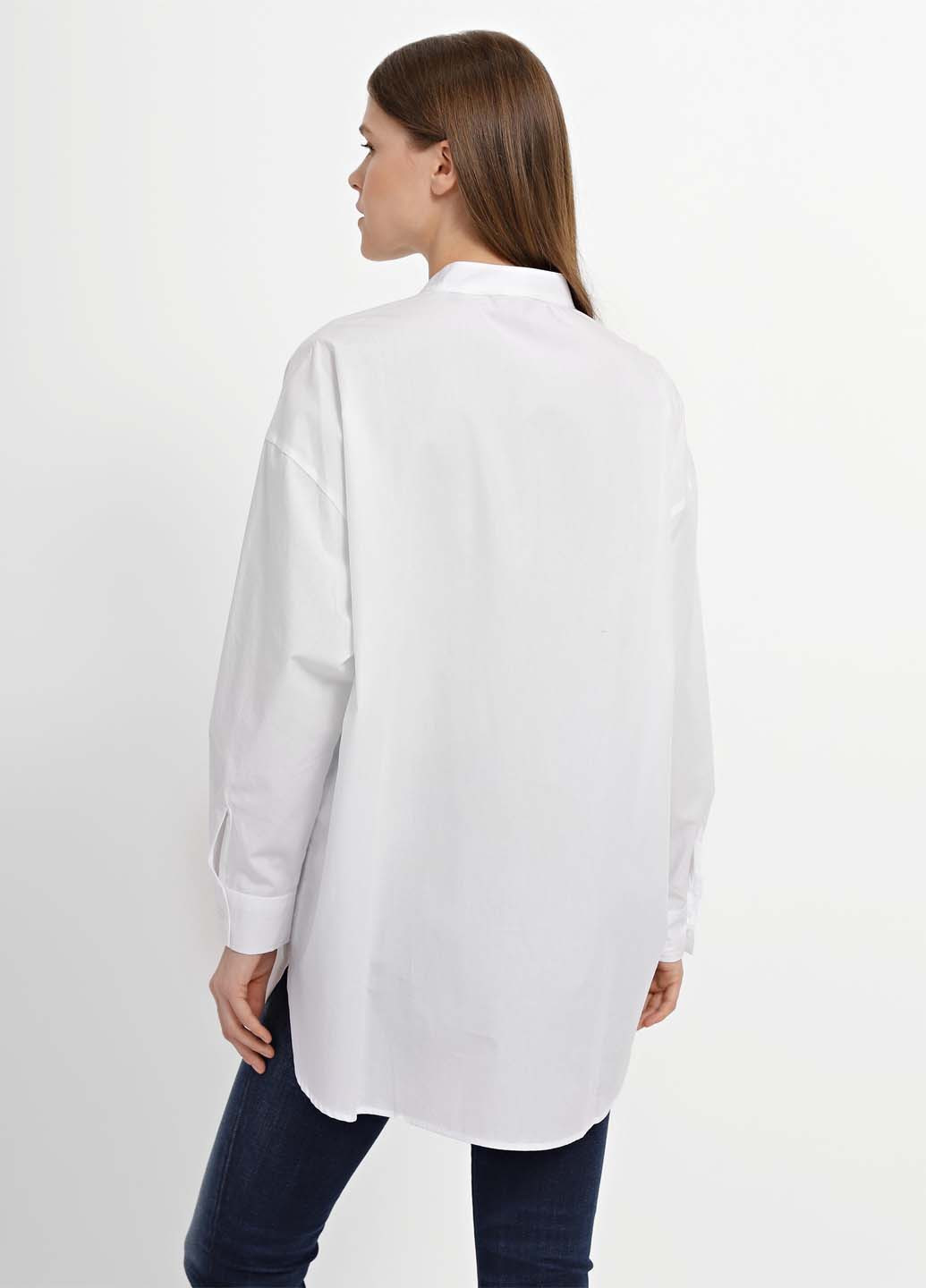 Белая кэжуал рубашка однотонная Armani Exchange