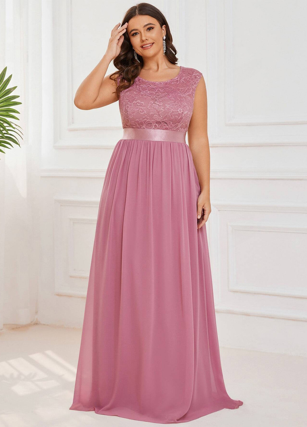 Розово-лиловое праздничный, вечернее платье клеш, с открытой спиной SHEIN однотонное