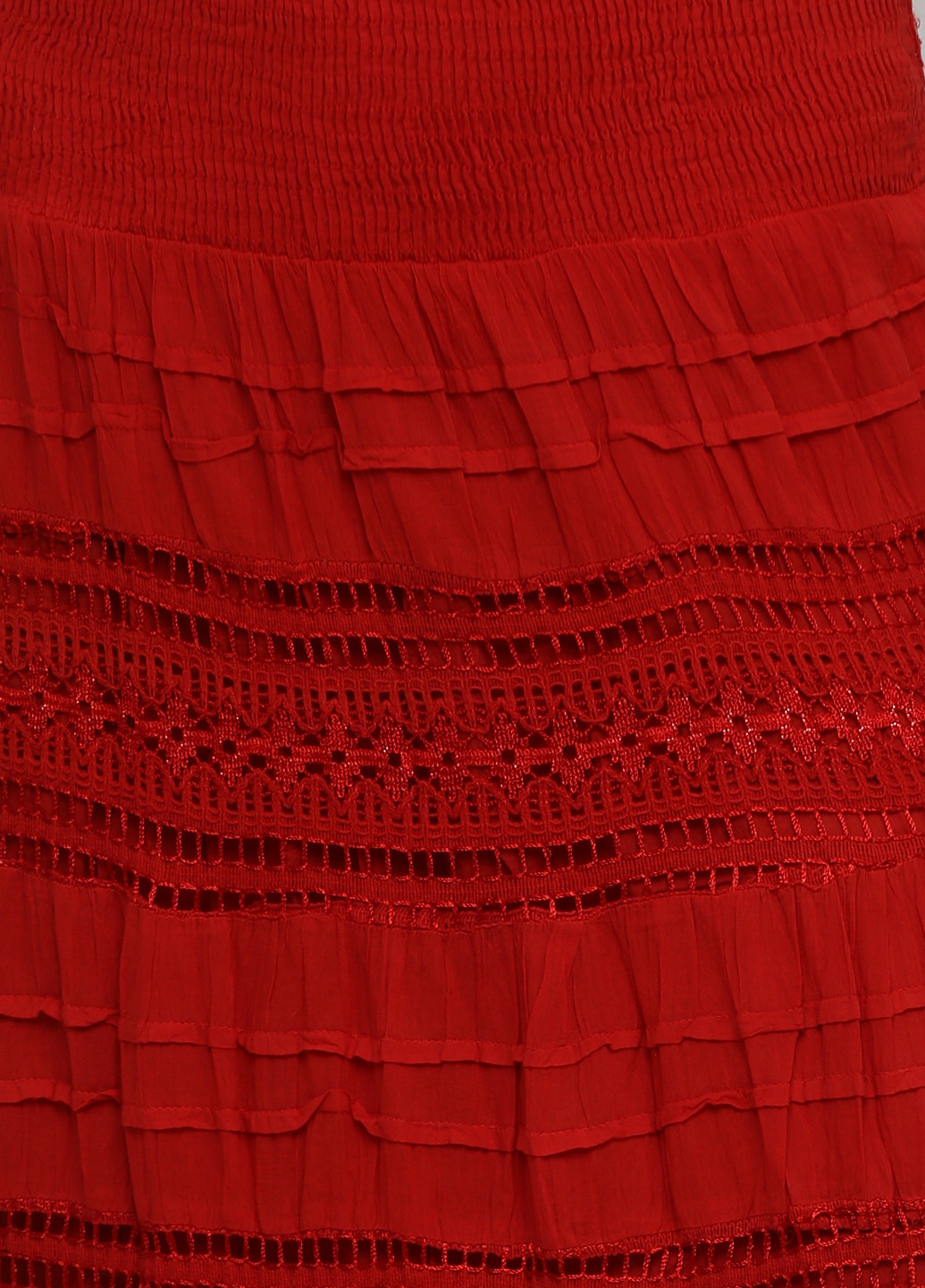 Красная кэжуал однотонная юбка Sol Clothing клешированная