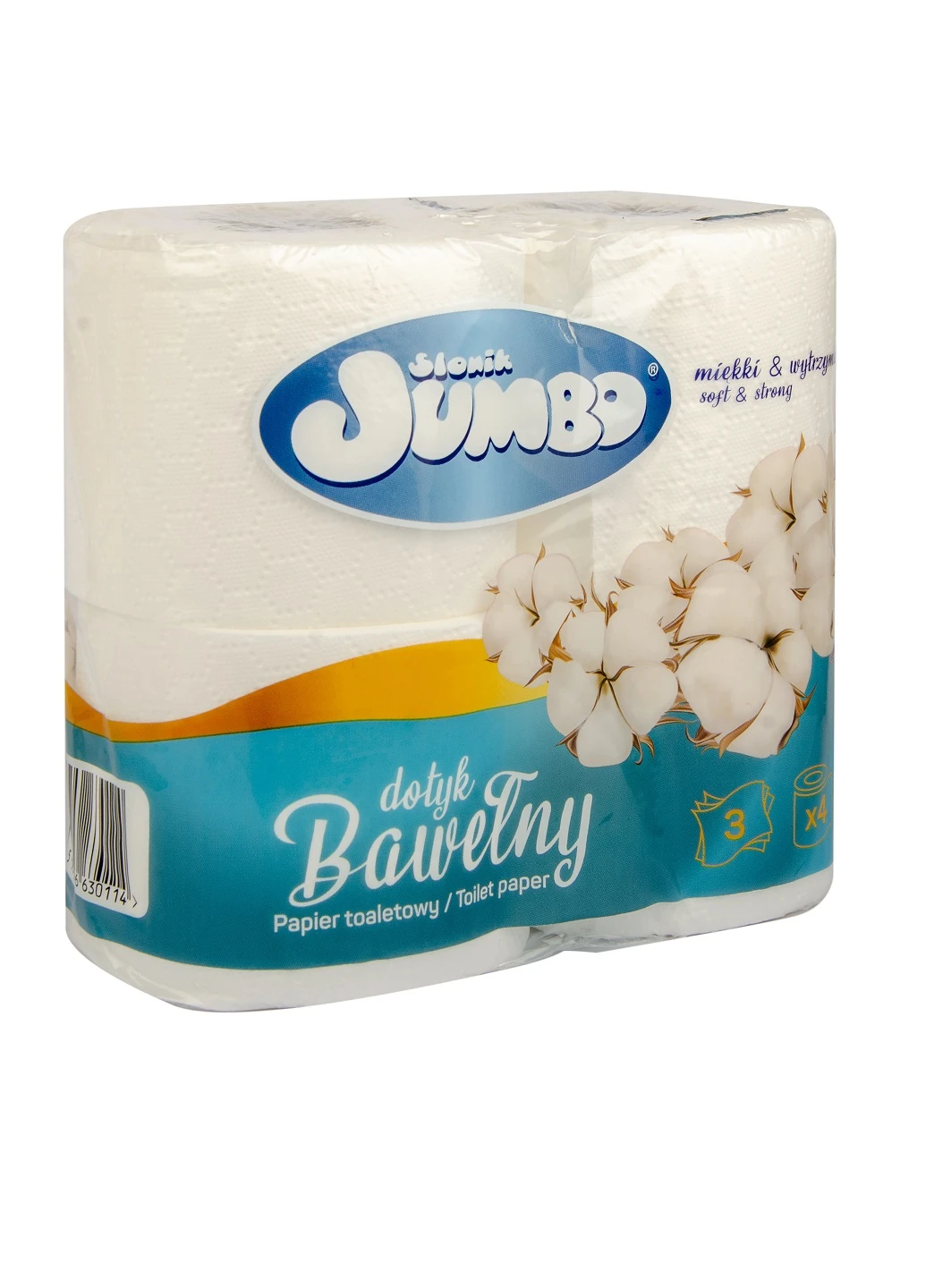 Туалетний папір Бавовна тришаровий 4 рулони Slonik Jumbo (253042955)