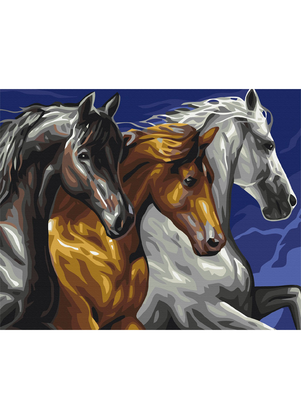 Картина за номерами "Тріо коней" 40х50 см Brushme (216134794)