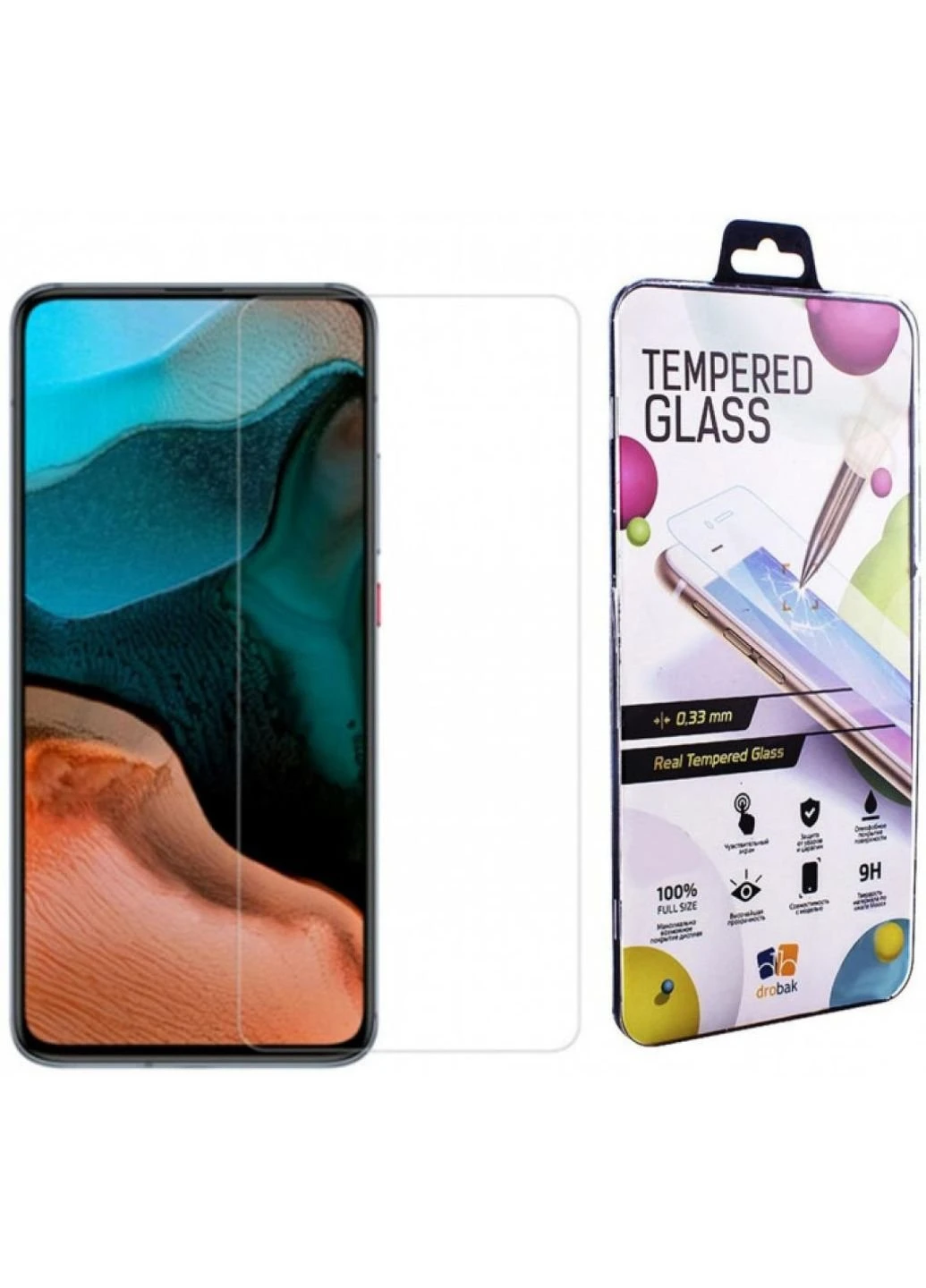 Скло захисне Poco F2 Pro Tempered glass (222240) (222240) Drobak (249599263)