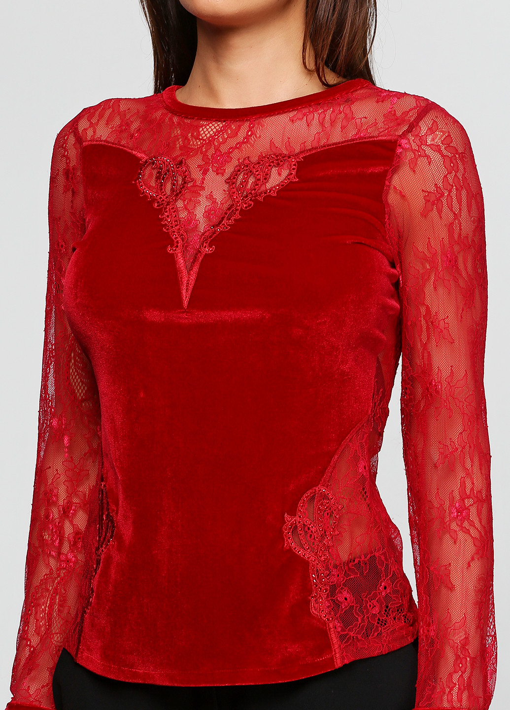 Красная демисезонная блуза Sassofono