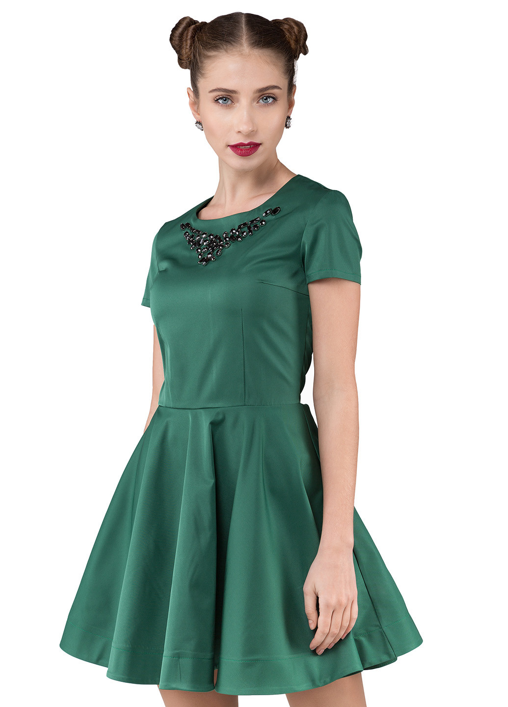 Зеленое кэжуал платье TessDress однотонное