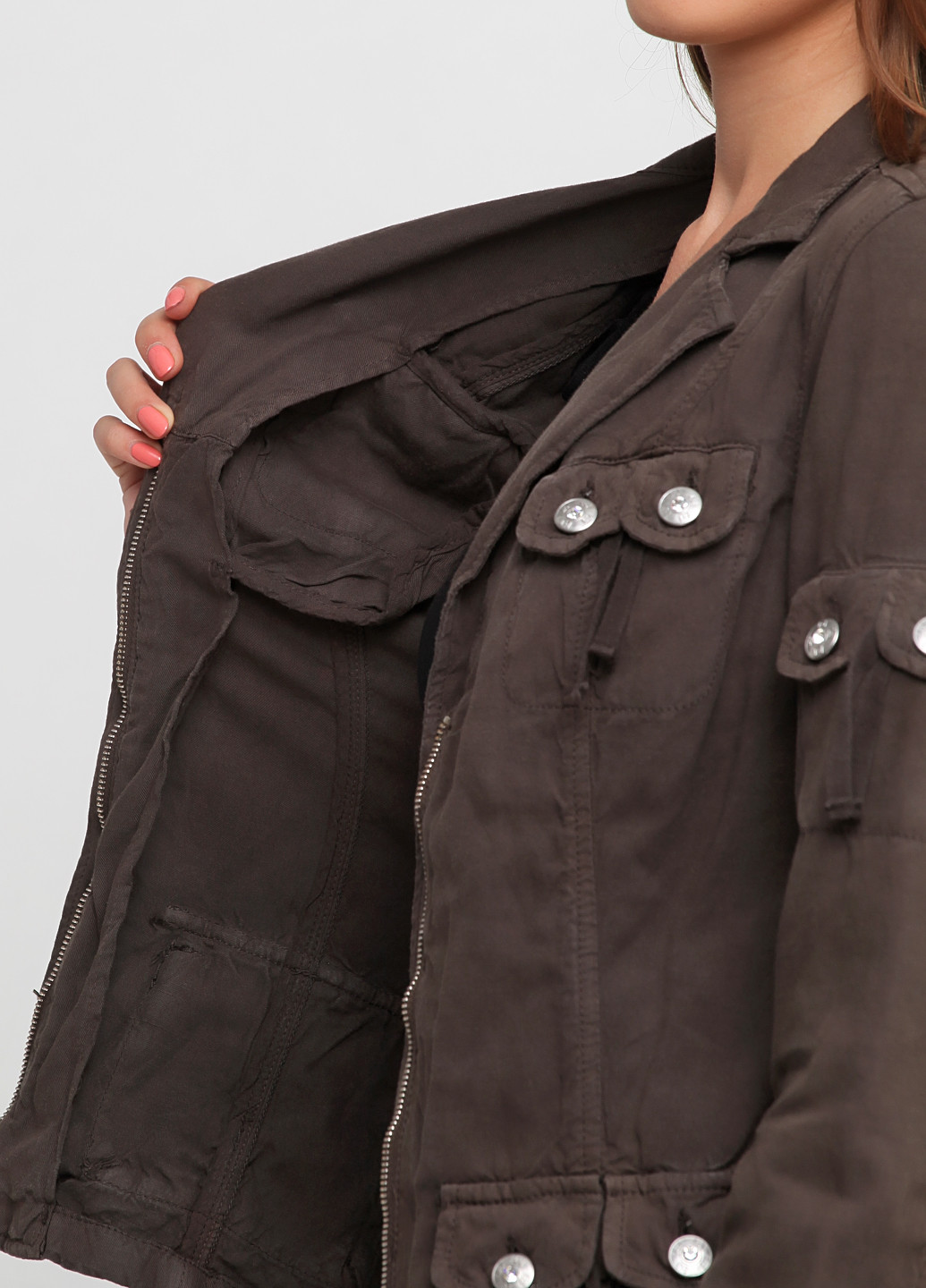 Сіро-коричнева демісезонна куртка Liu Jo