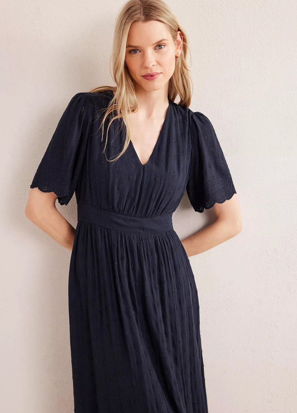 Темно-синя святковий, кежуал сукня кльош Boden однотонна