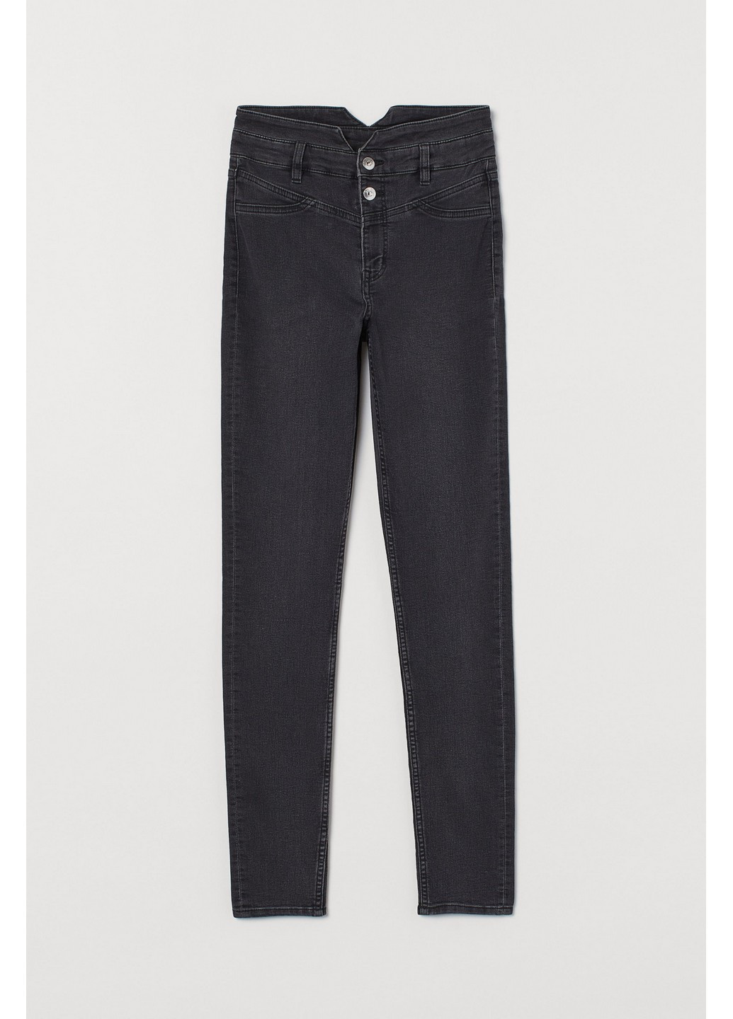 Джинси H&M однотонні сірі джинсові бавовна
