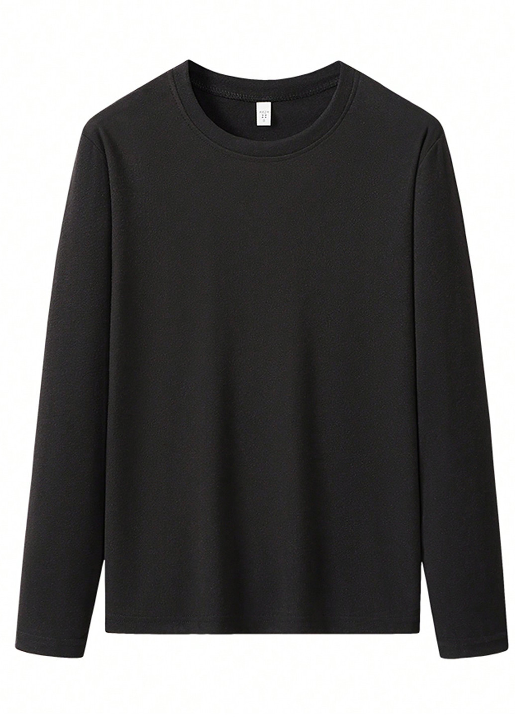 Лонгслів SHEIN однотонний чорний кежуали поліестер