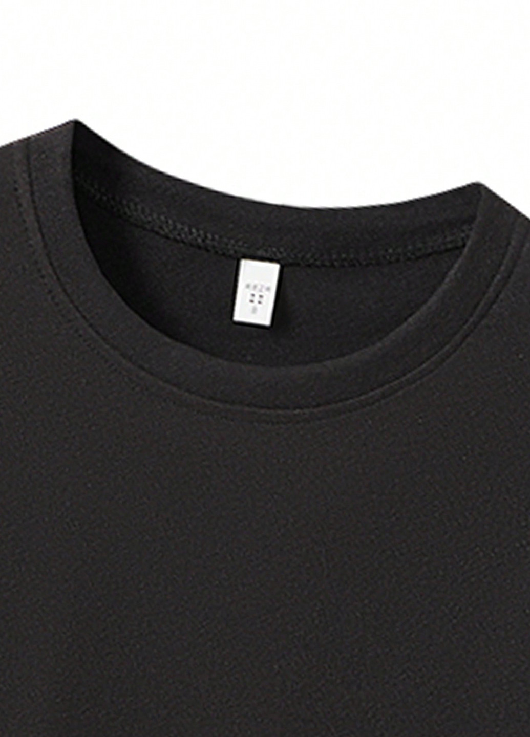 Лонгслів SHEIN однотонний чорний кежуали поліестер