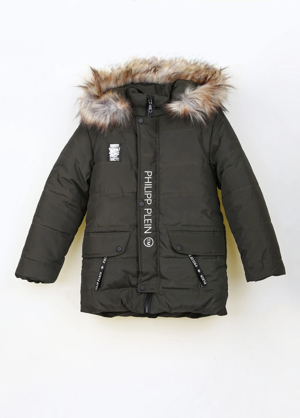 Оливкова (хакі) зимня куртка Philipp Plein