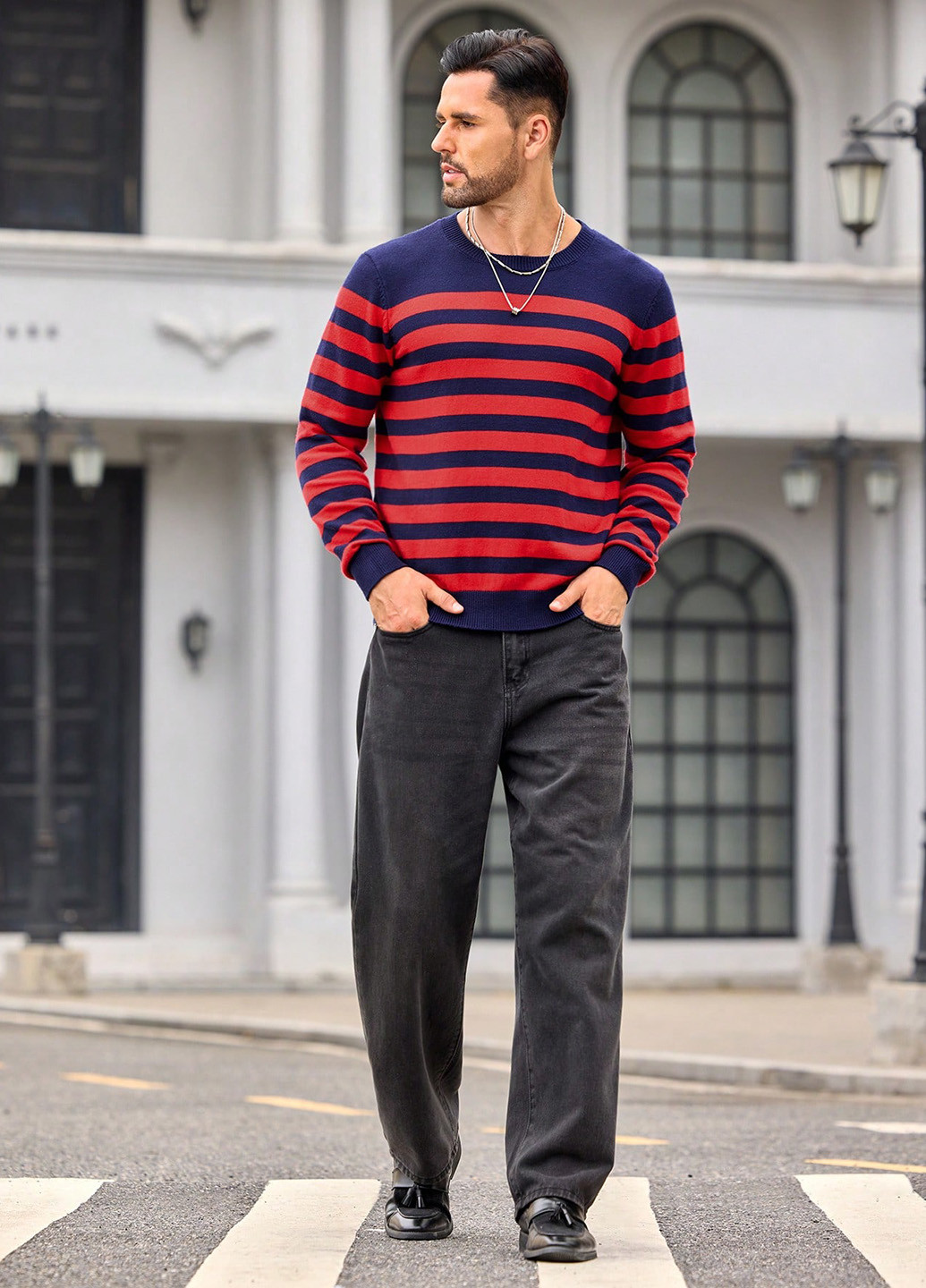 Комбинированный демисезонный джемпер джемпер SHEIN