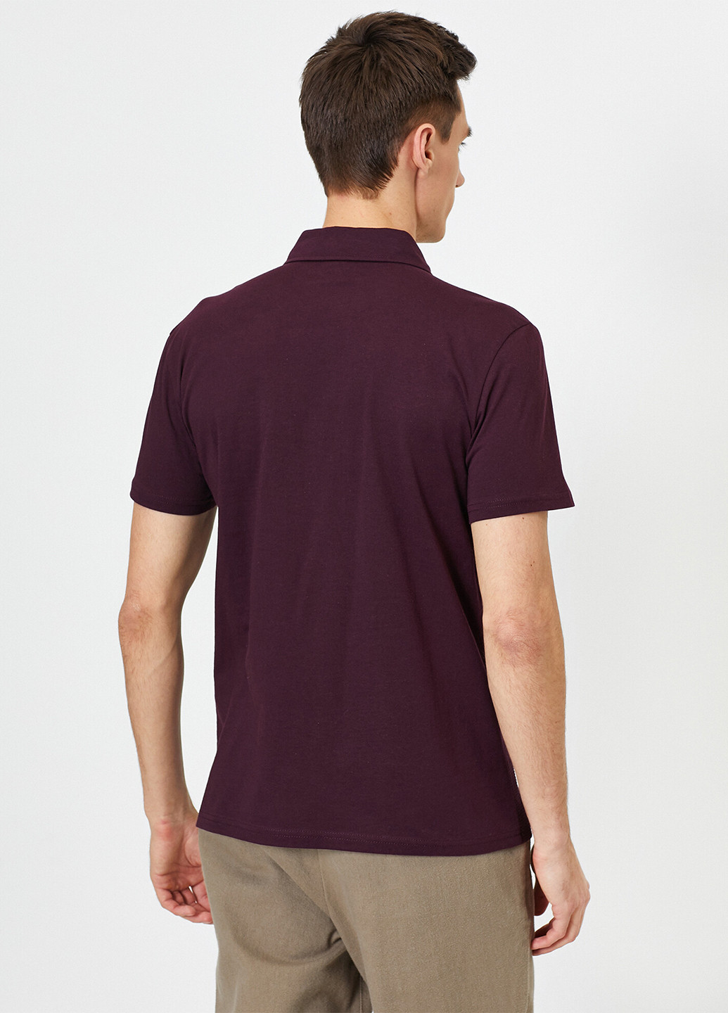 Темно-бордовая футболка-поло для мужчин KOTON