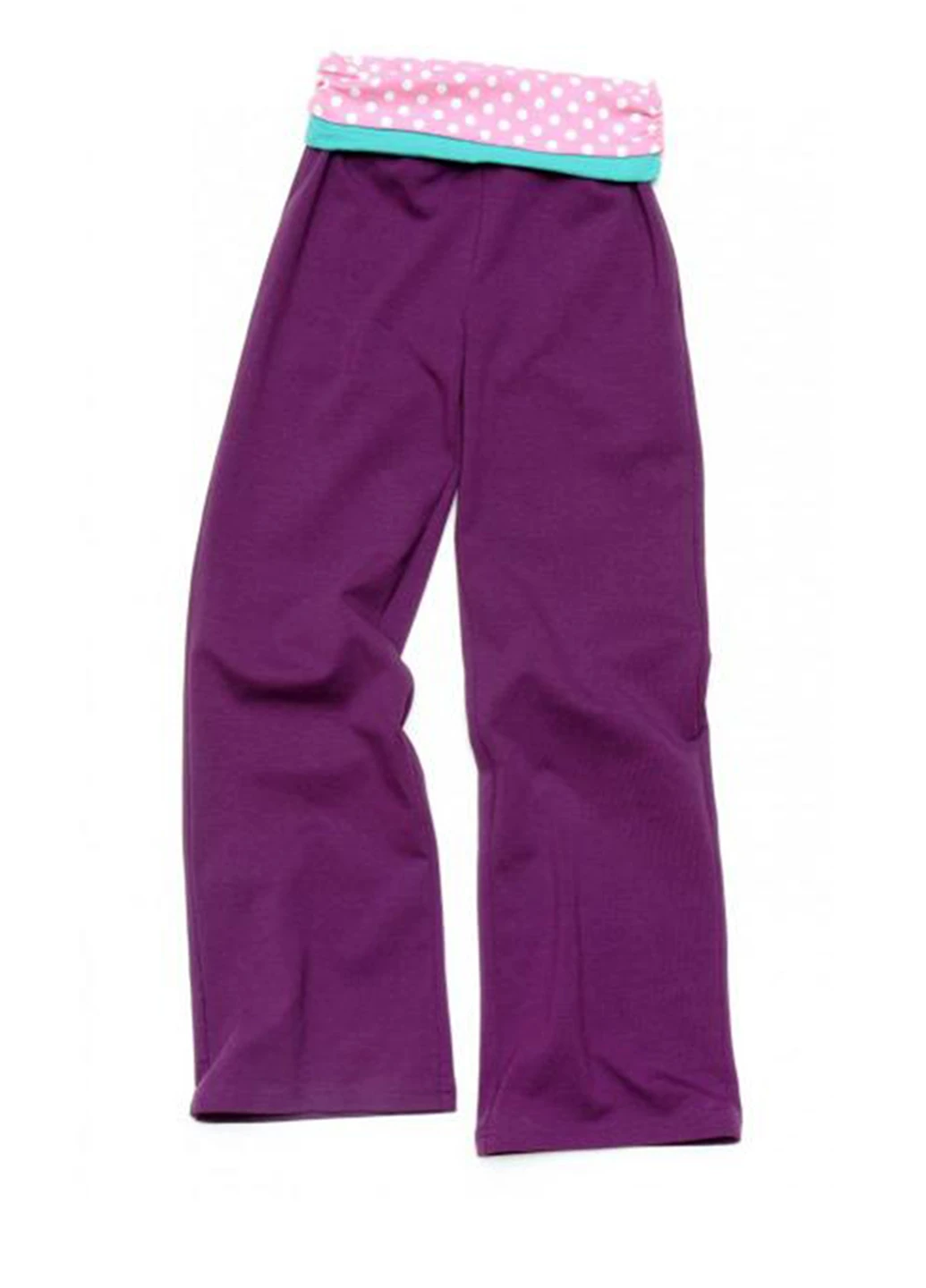 Фиолетовые кэжуал демисезонные прямые брюки Green Cotton