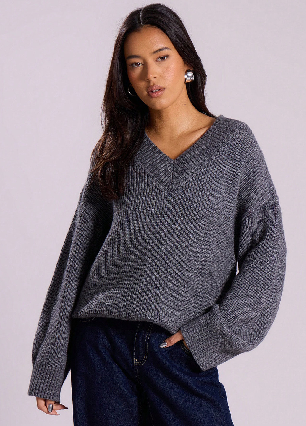 Темно-серый демисезонный пуловер пуловер SHEIN