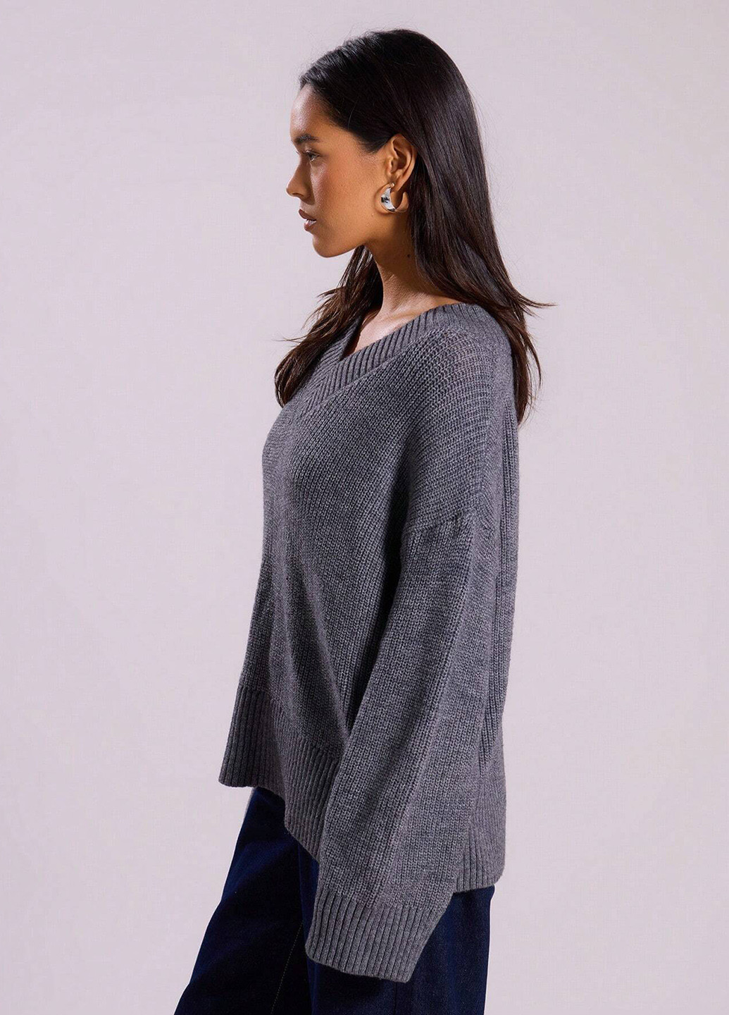 Темно-серый демисезонный пуловер пуловер SHEIN