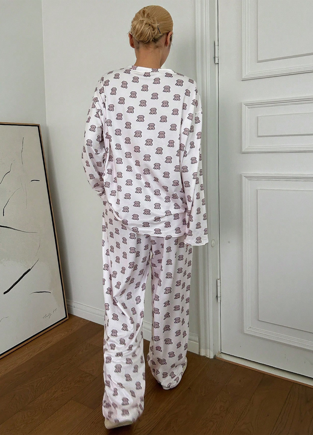 Біла всесезон піжама (лонгслів, штани) лонгслів + брюки SHEIN