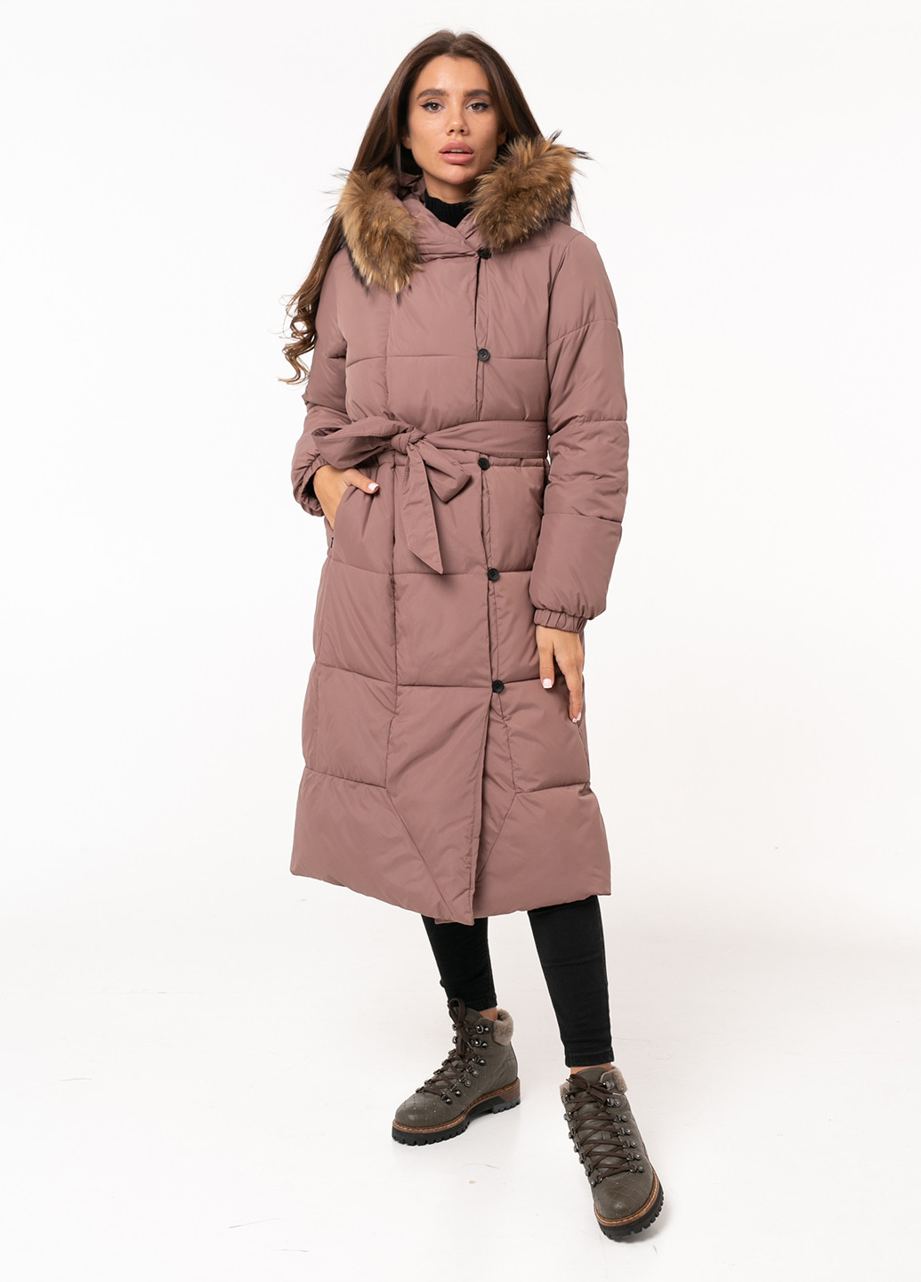 Рожево-коричнева зимня куртка Icon