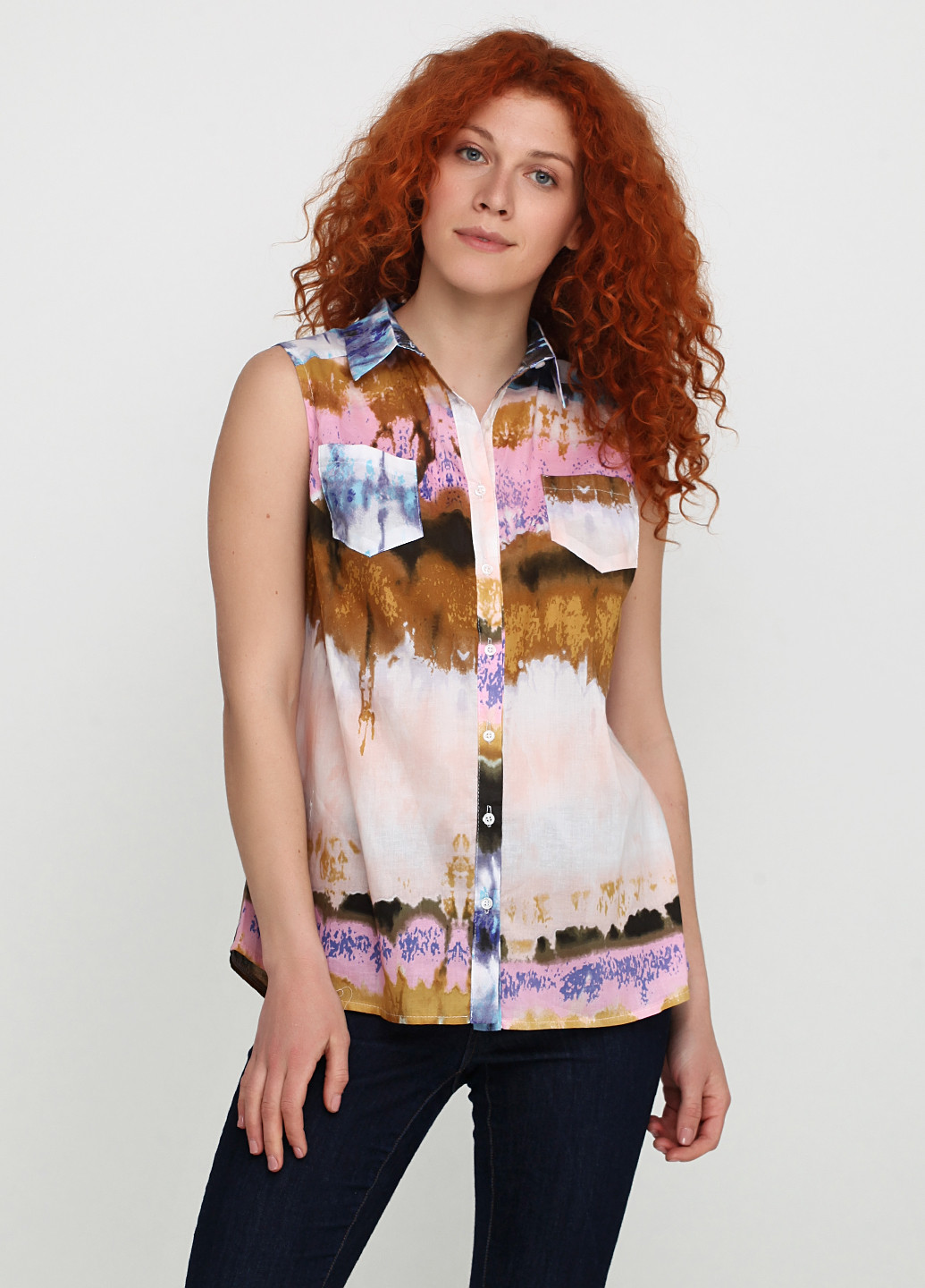 Комбинированная летняя блуза Алеся