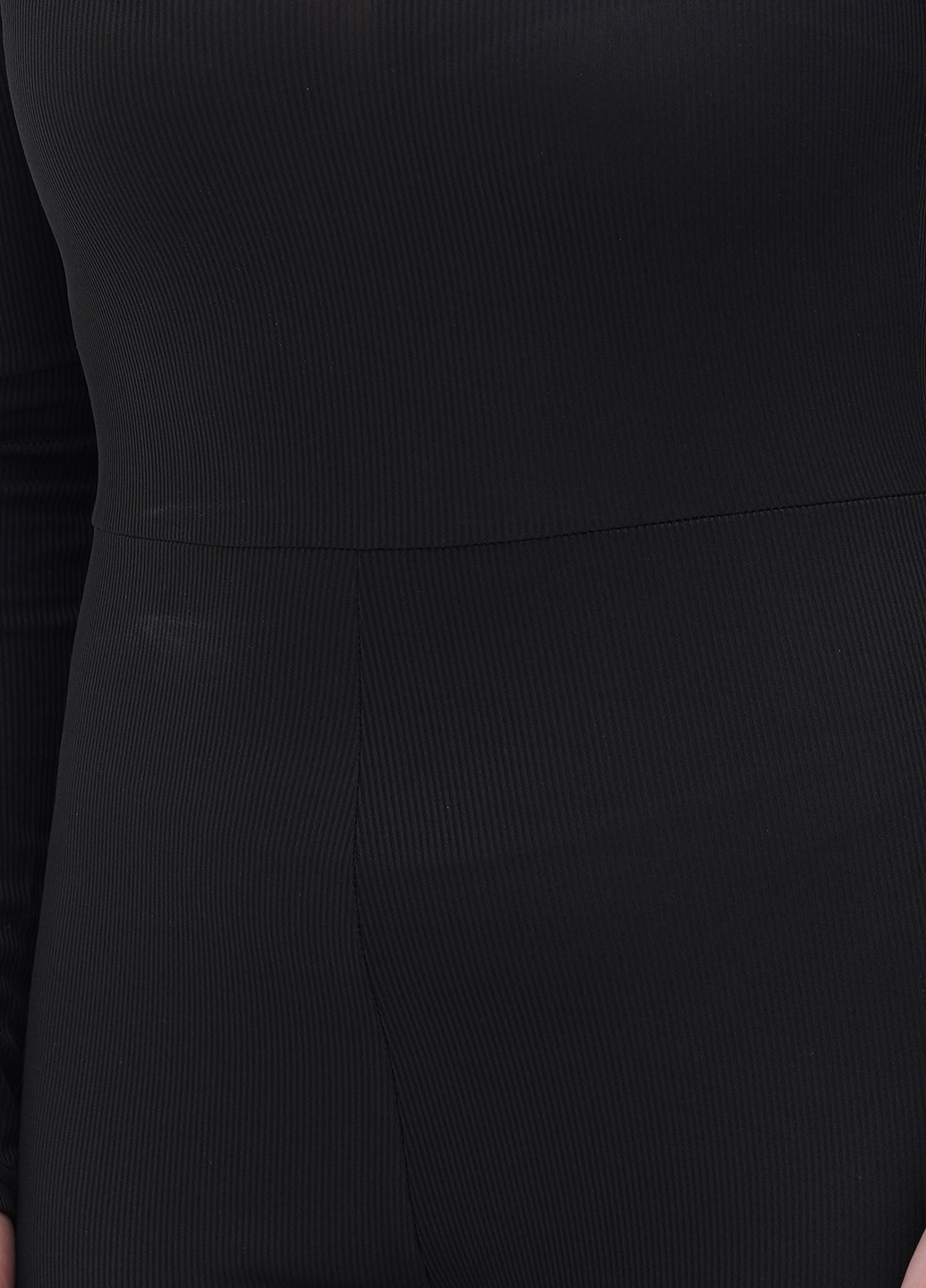 Комбинезон Boohoo комбинезон-брюки однотонный чёрный кэжуал полиэстер