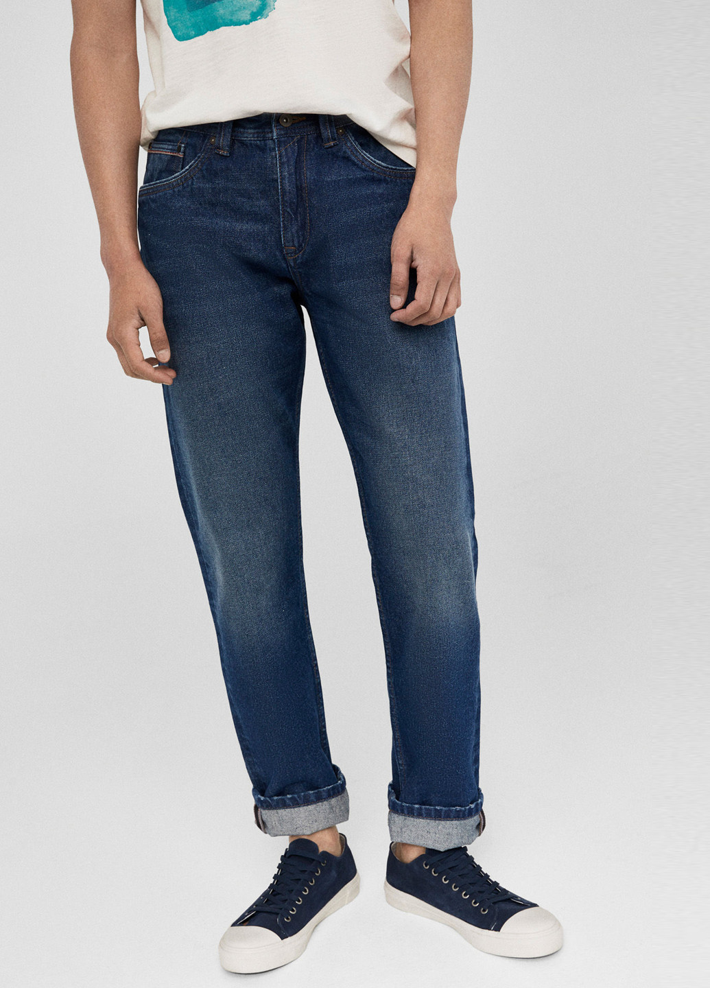 Синие демисезонные со средней талией джинсы Springfield