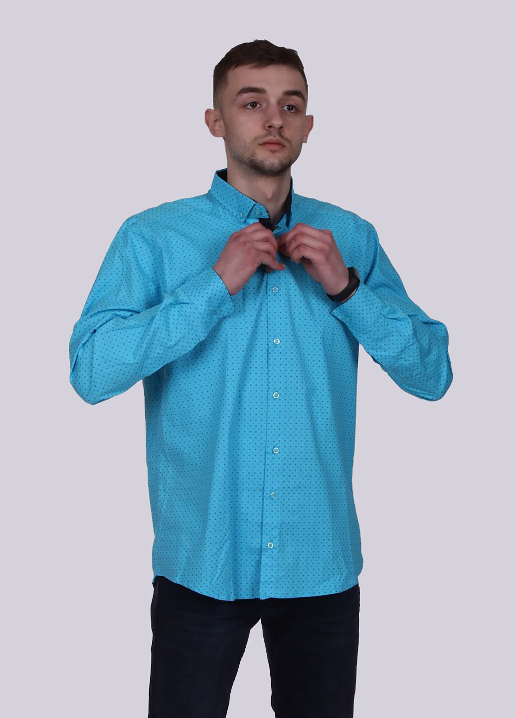 Голубой рубашка однотонная Mtp