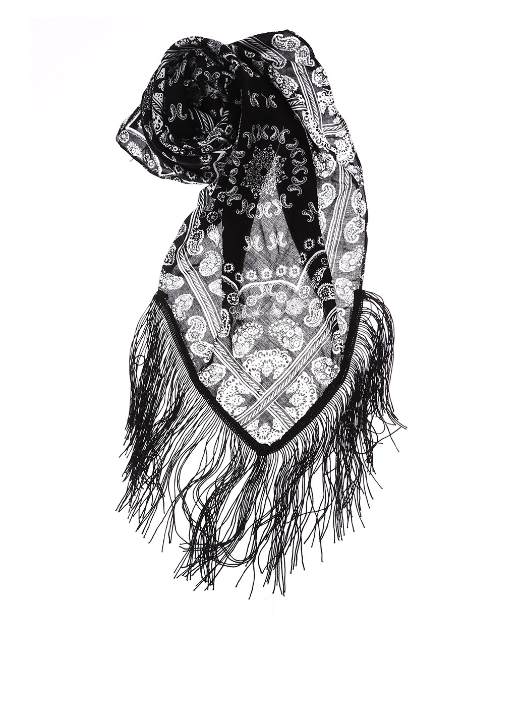 Платок Francesca's орнамент чёрный кэжуал