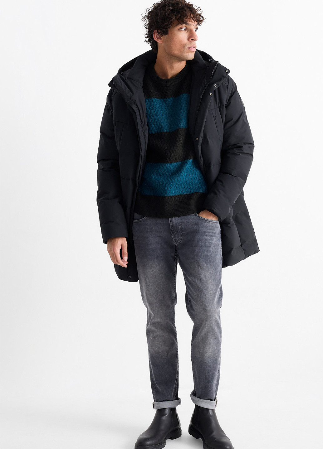 Комбинированный зимний джемпер джемпер C&A