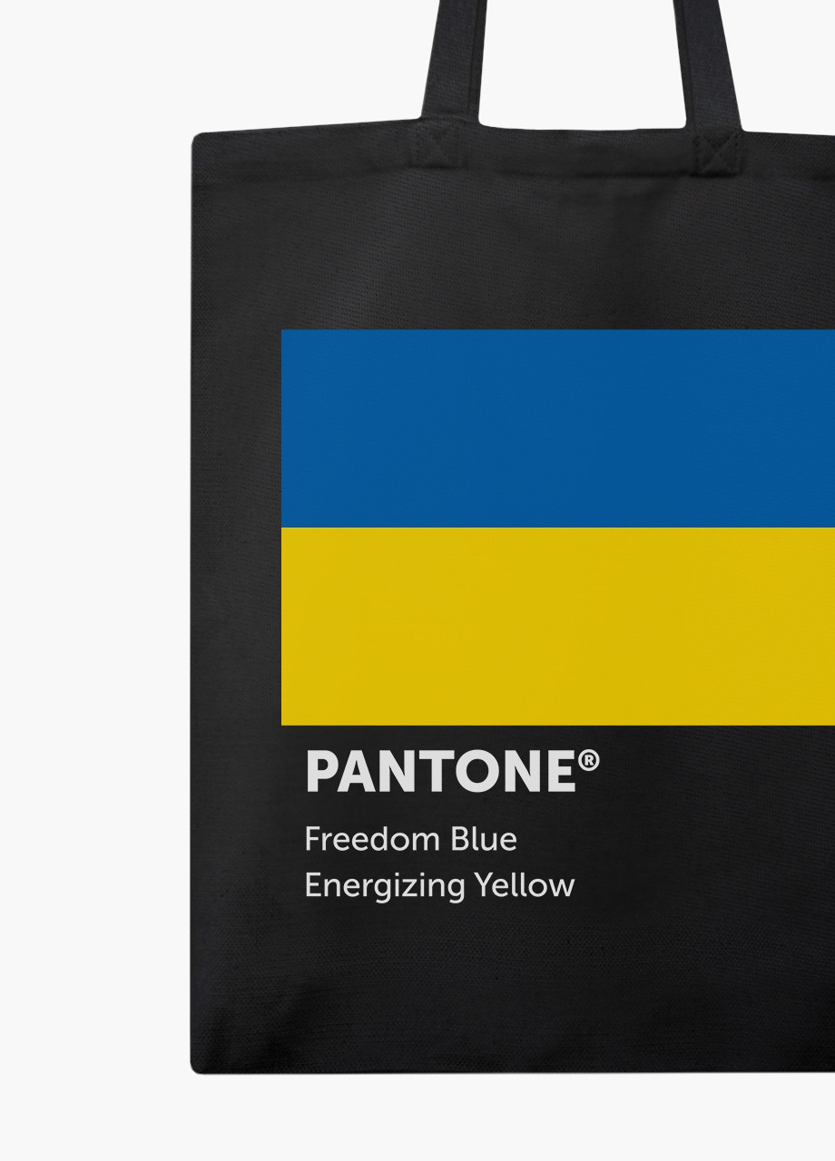 Еко сумка Україна Пантон (9227-3758-5) чорна на блискавці з кишенею MobiPrint (253110126)