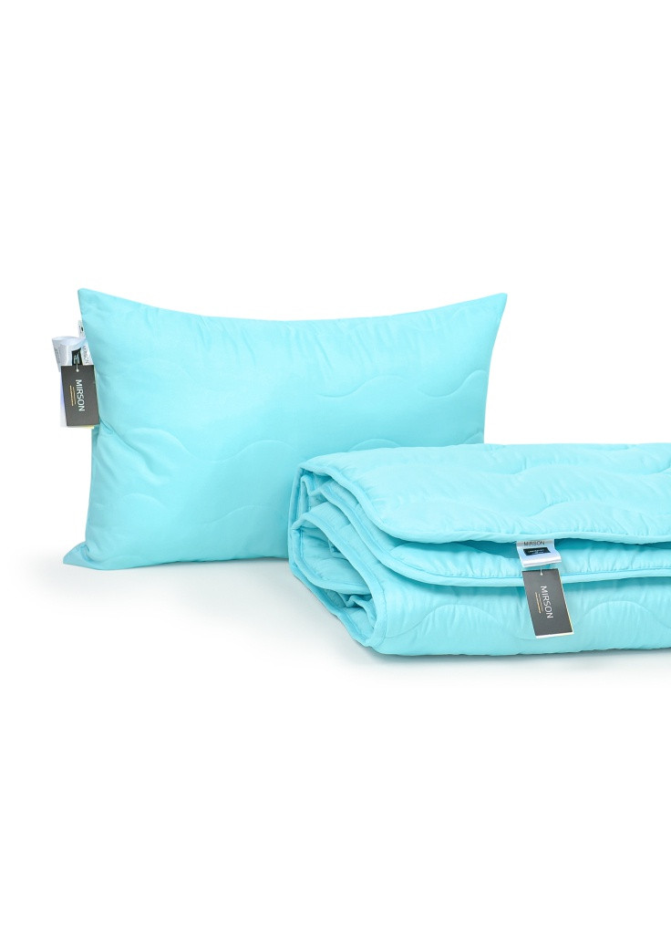 Ковдра MirSon Набір Бавовняний №1706 Eco Light BLue Ковдра 200х220+ подушка (2200002656344) No Brand (254014331)