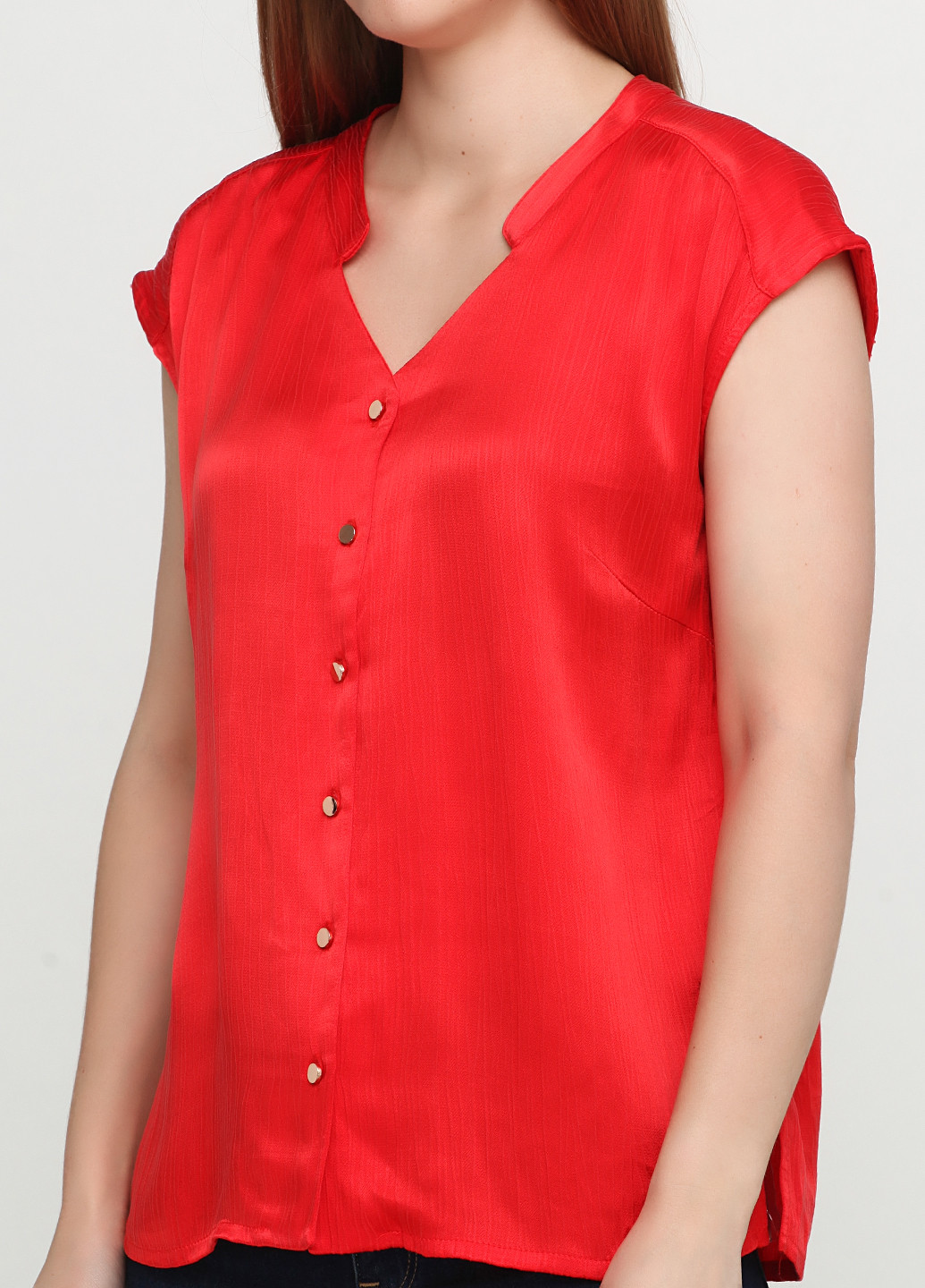 Красная летняя блуза Front