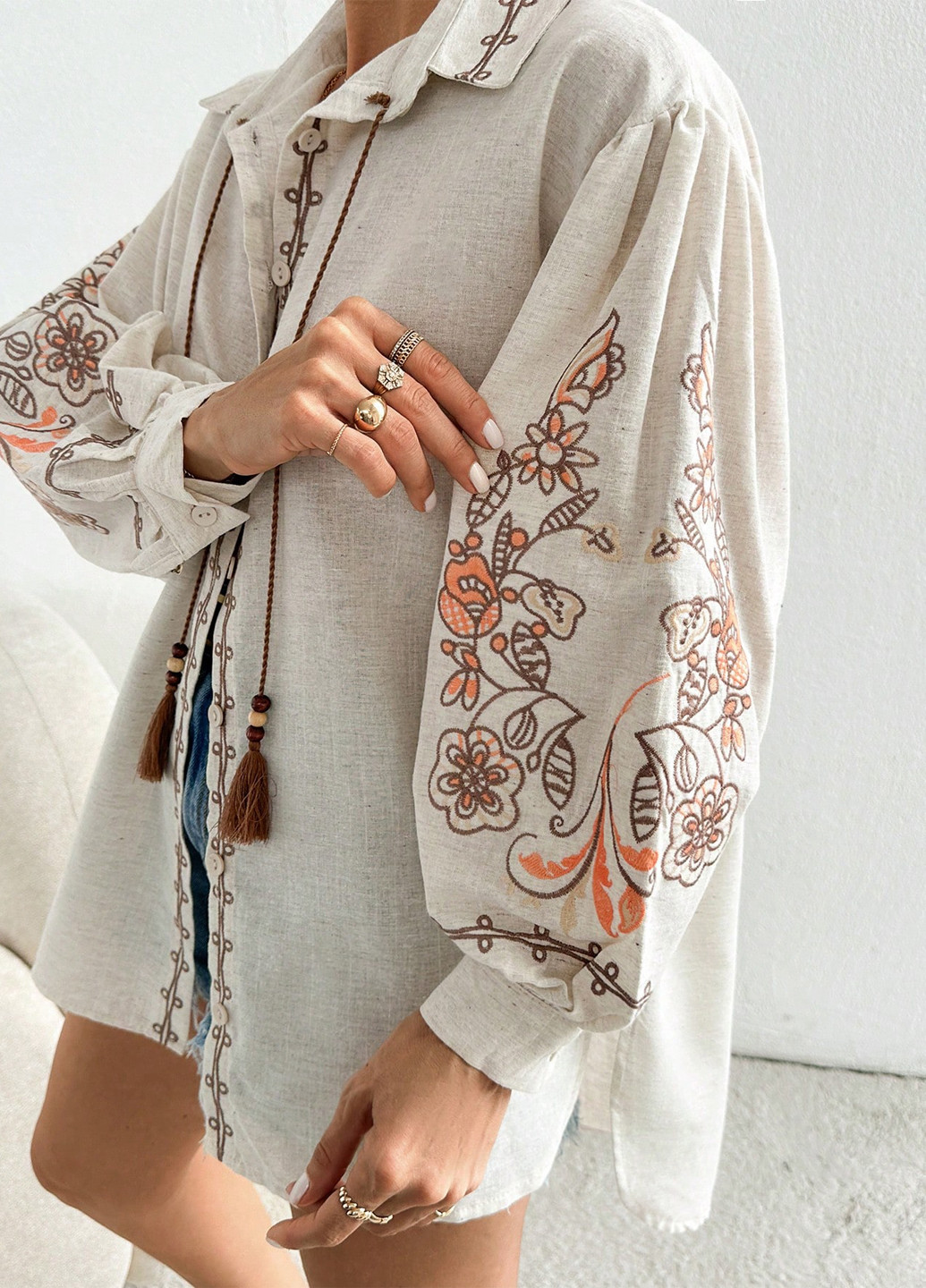 Бежевая блуза SHEIN