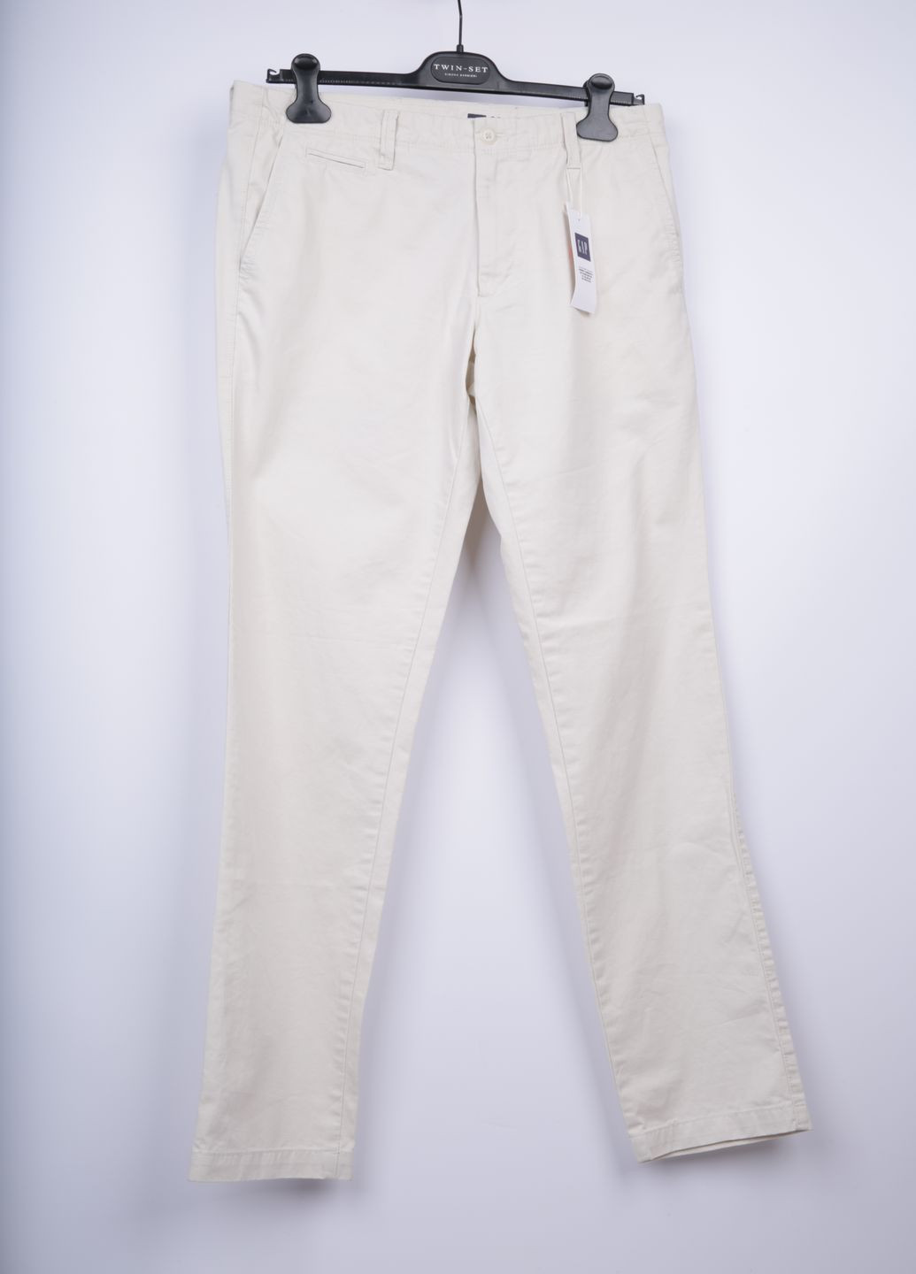 Белые кэжуал демисезонные прямые брюки Gap