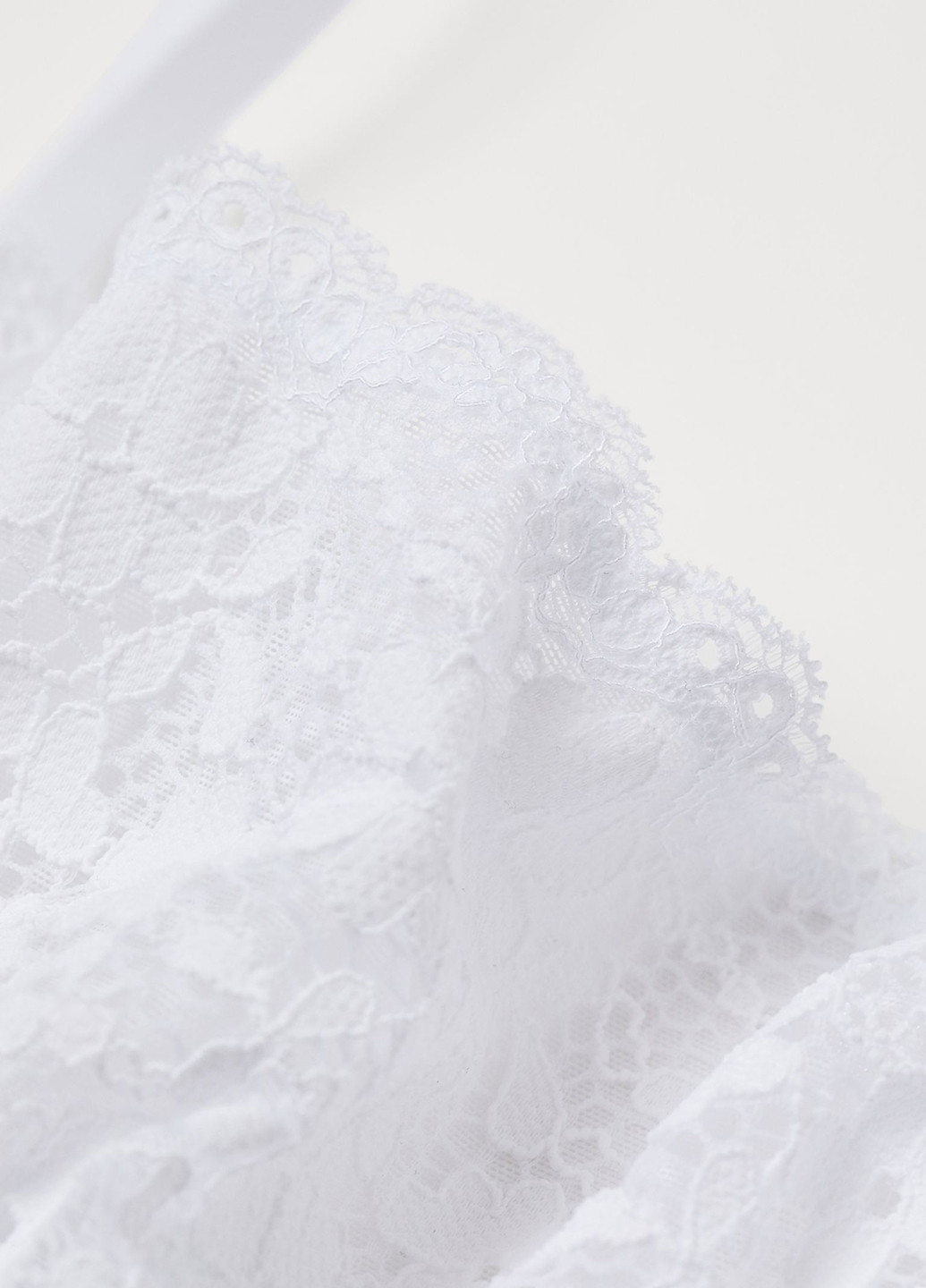Білий топ бюстгальтер H&M з кісточками поліамід, мереживо