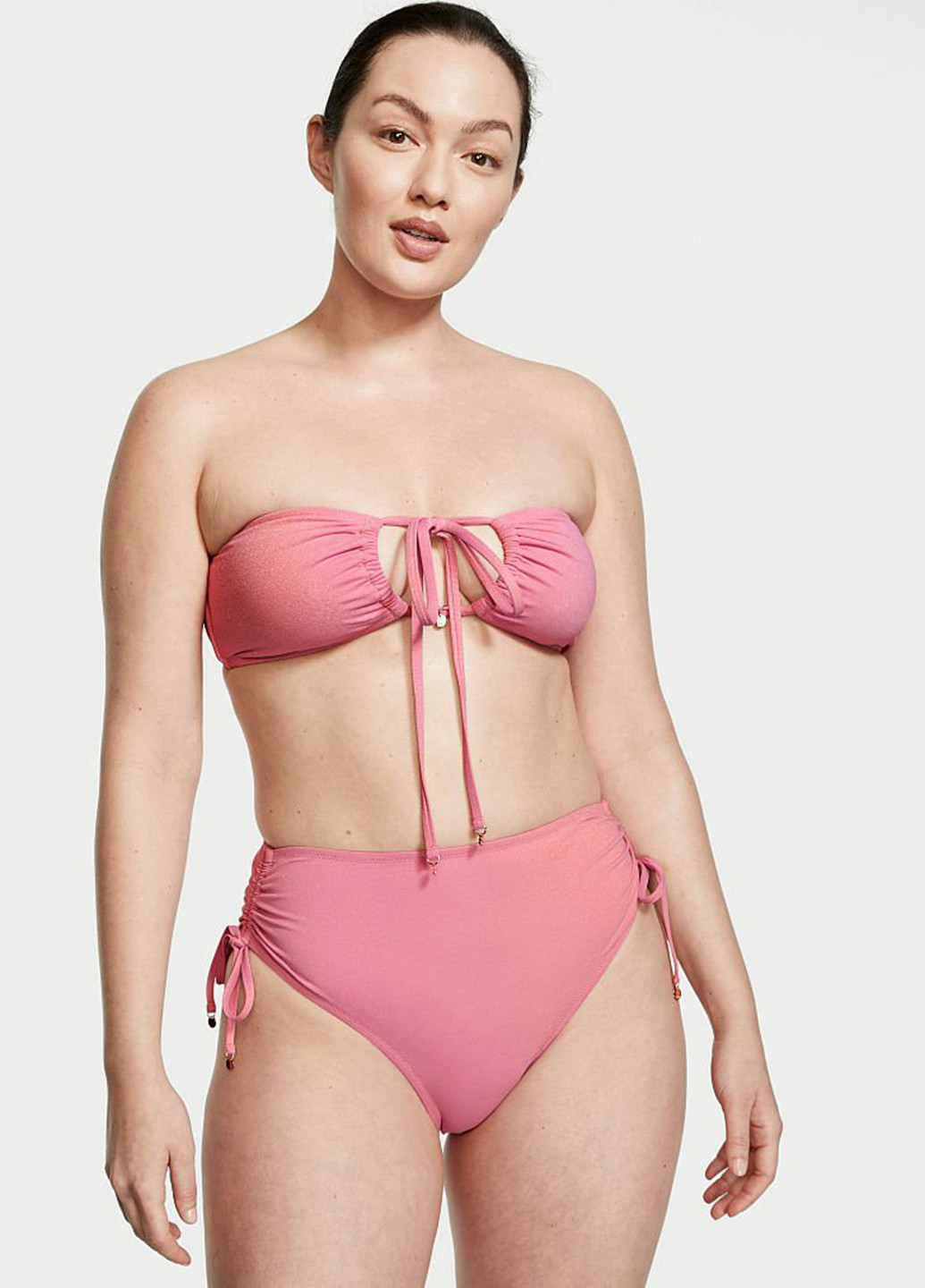 Розовый летний купальник (лиф, трусики) бикини, раздельный Victoria's Secret
