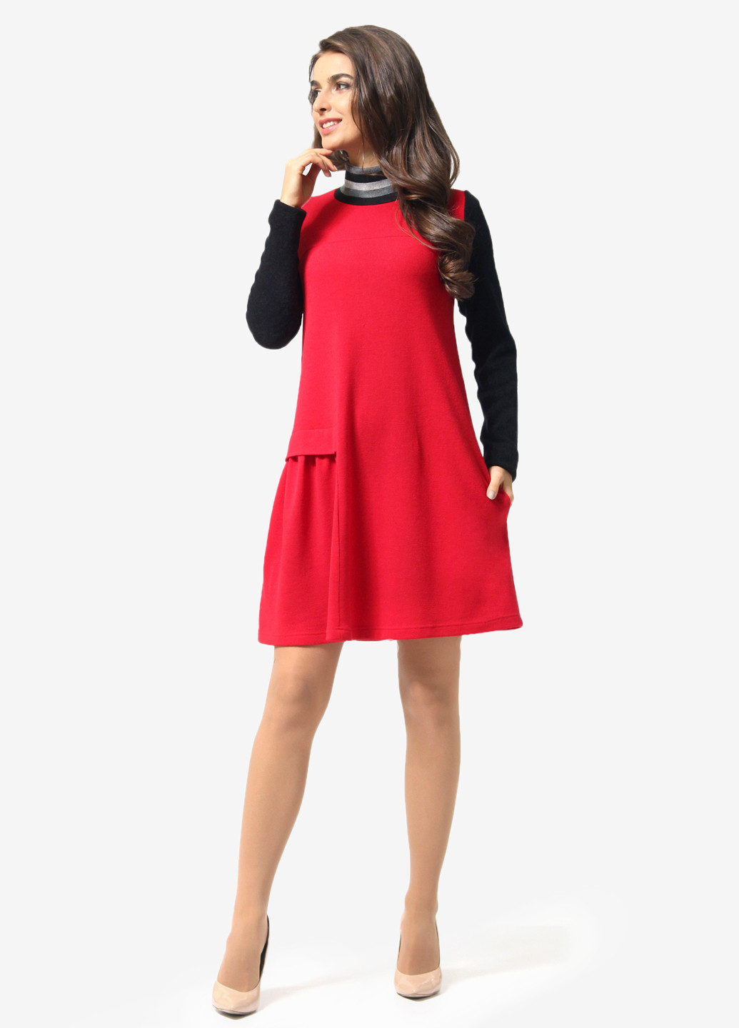 Красное кэжуал платье а-силуэт Agata Webers