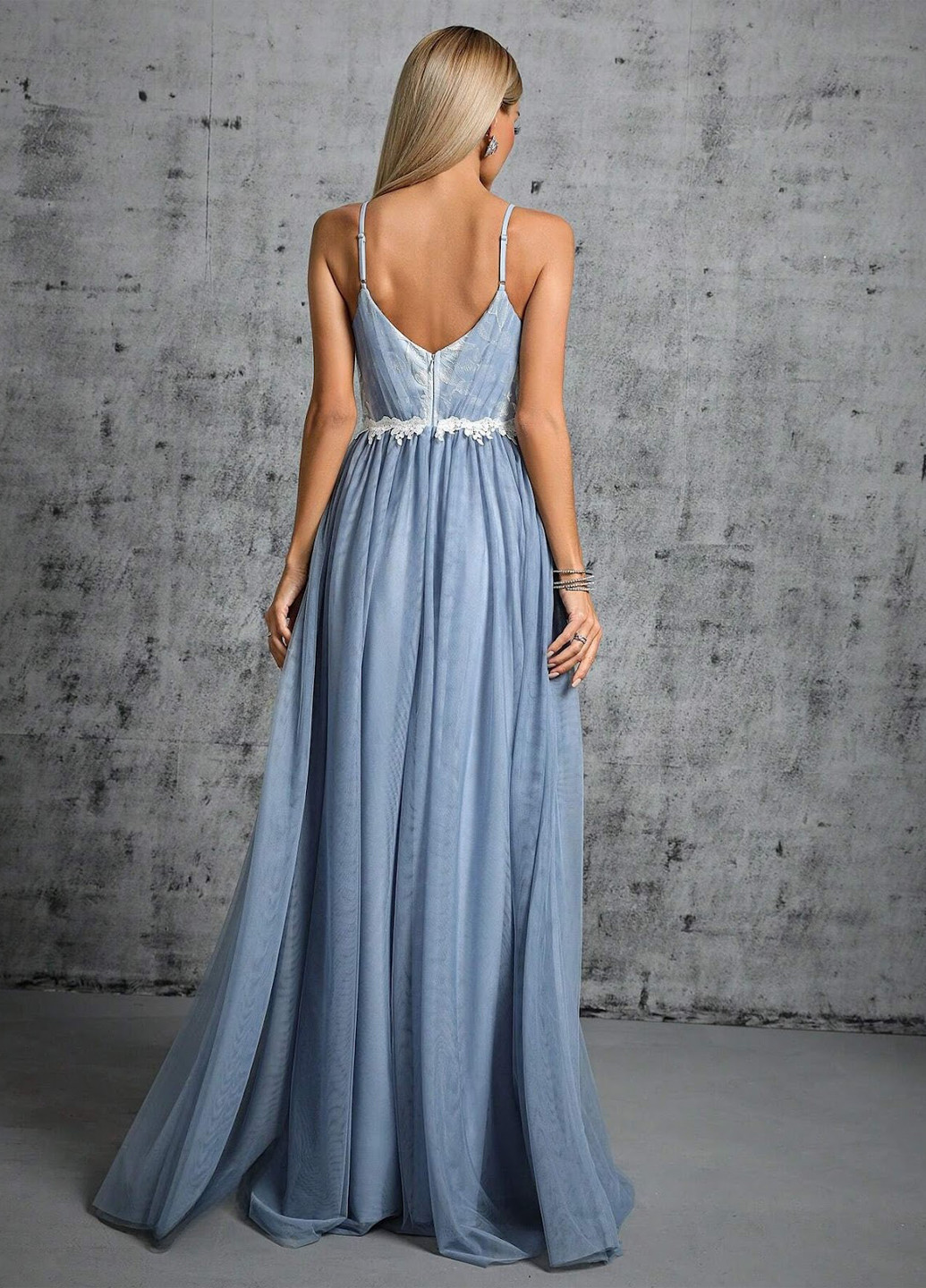 Сіро-голубий вечірня сукня SHEIN однотонна