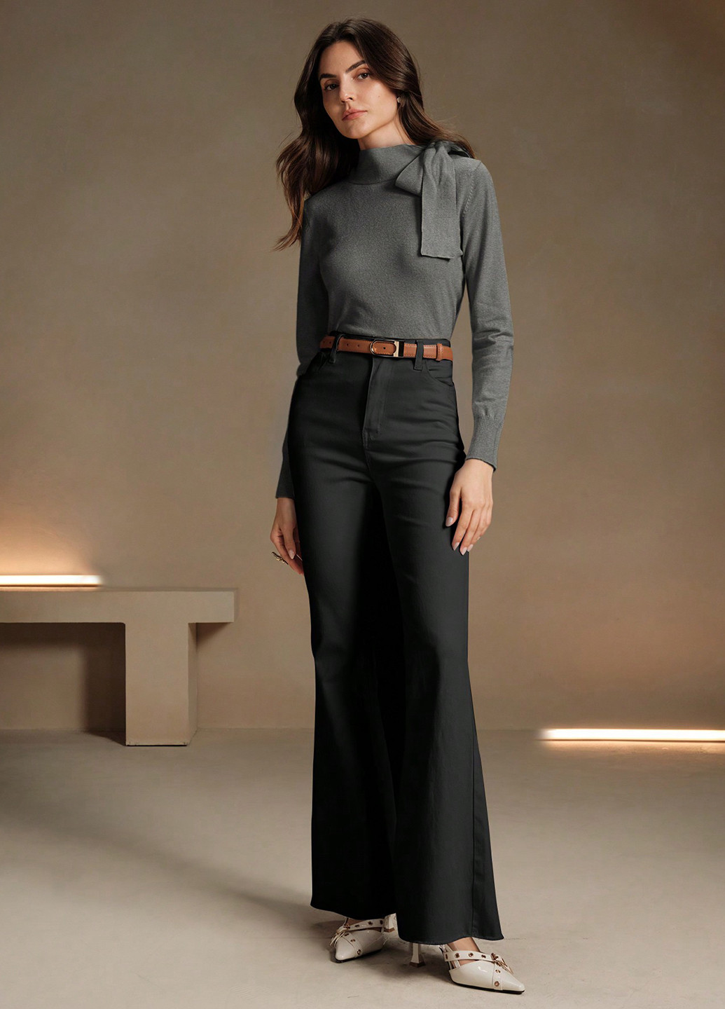 Серый демисезонный свитер SHEIN