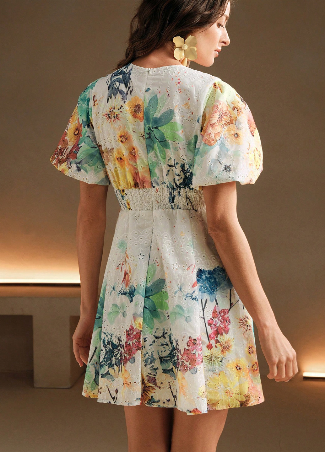 Комбінована кежуал сукня кльош SHEIN з квітковим принтом