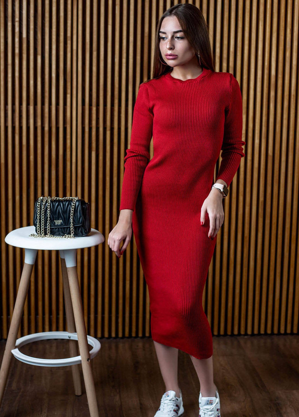 Красное кэжуал платье "диана" Anika однотонное