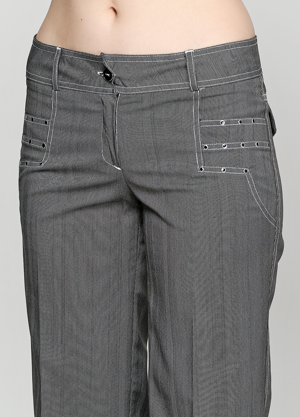 Серые кэжуал демисезонные прямые брюки Big Lesson