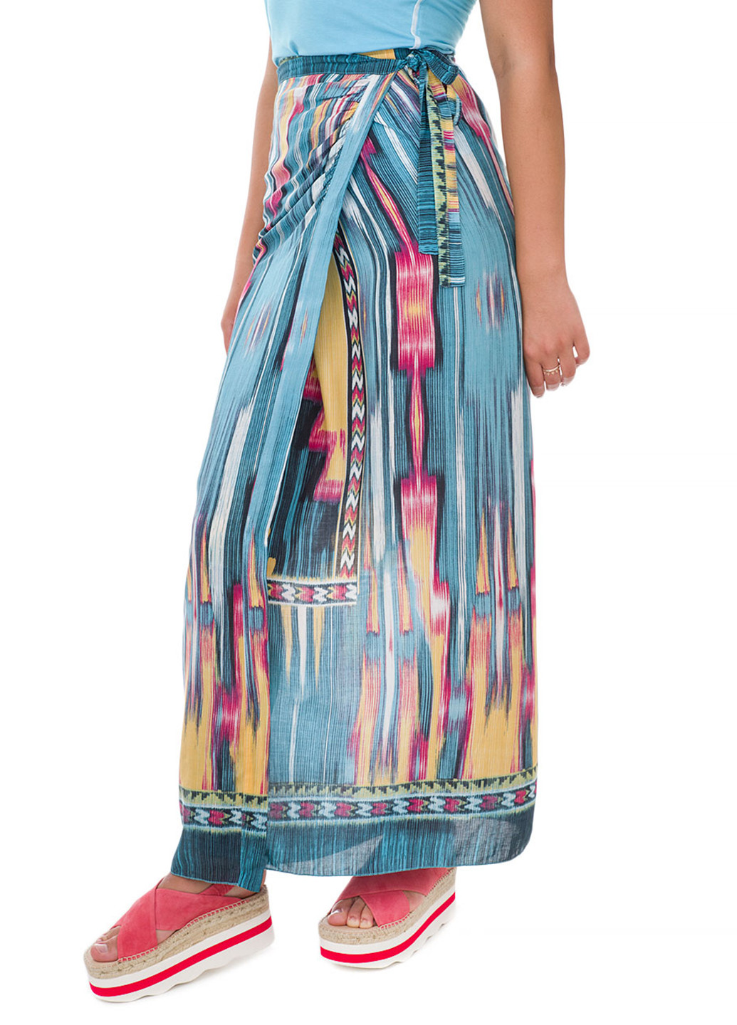 Разноцветная кэжуал с рисунком юбка Apriori на запах