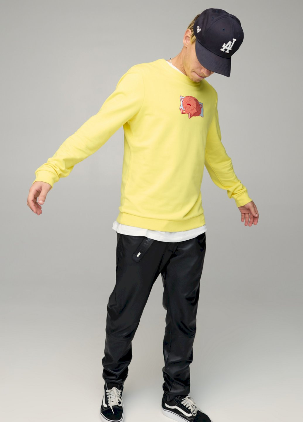 Жовтий свитшот мужской basic /no flis/ YAPPI малюнок (254557590)