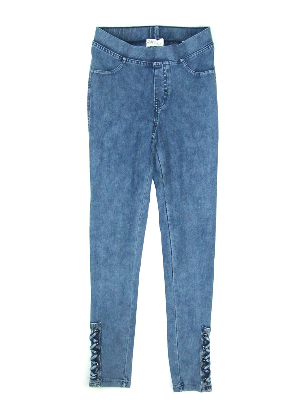 Синие демисезонные джеггинсы H&M