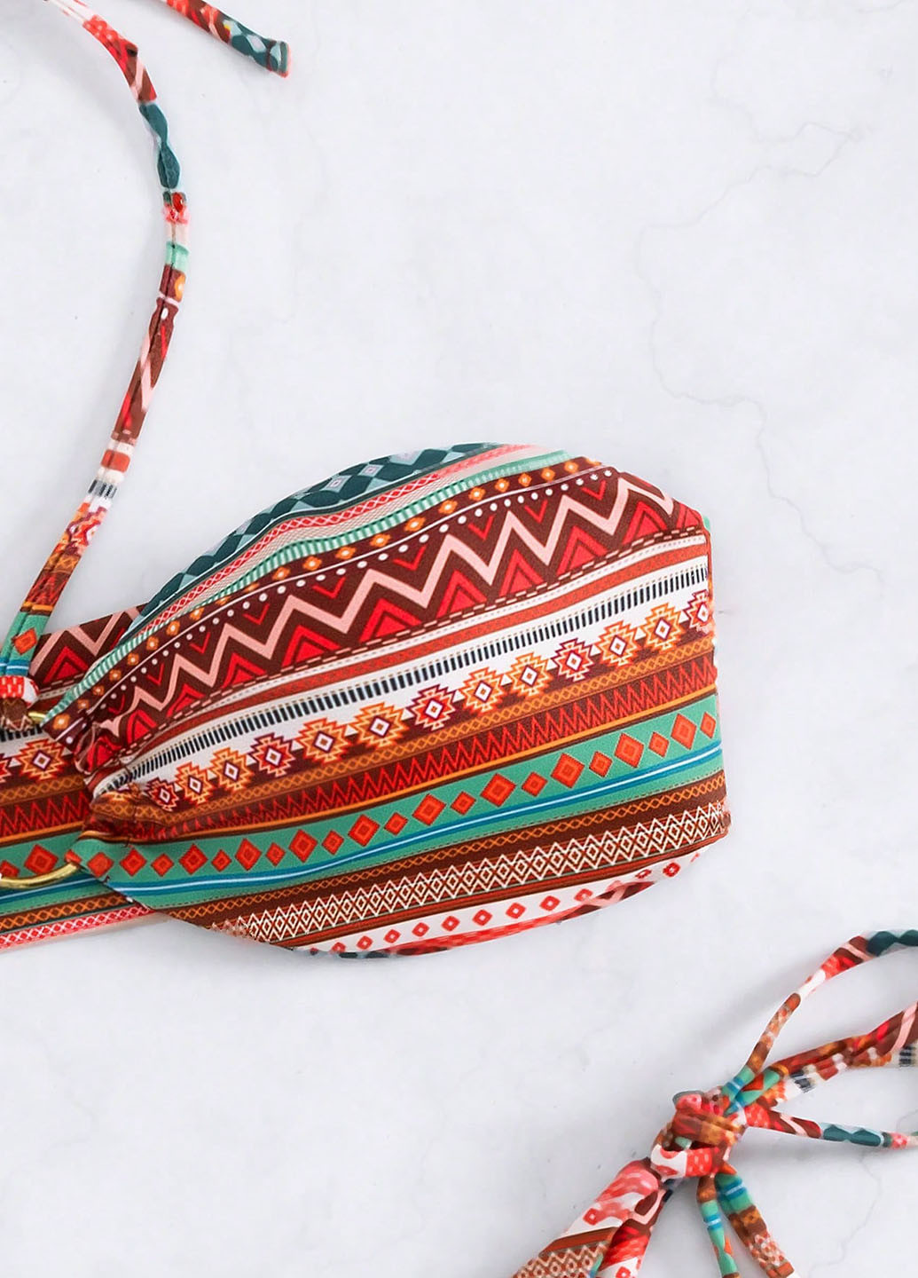 Комбинированный летний купальник (лиф, трусики) бандо SHEIN