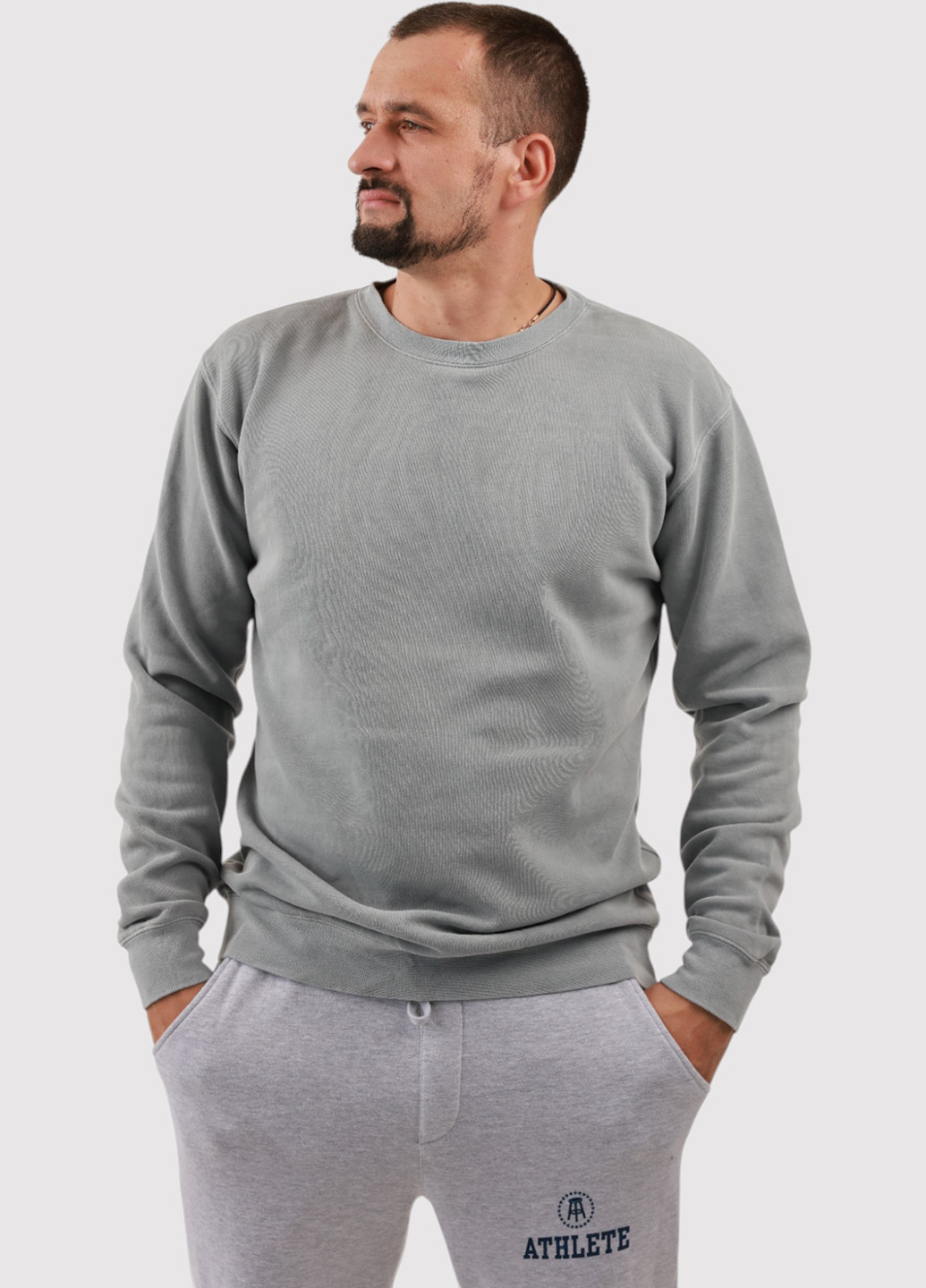 Сірий світшот Yesterdays однотонний без декору (361422217)