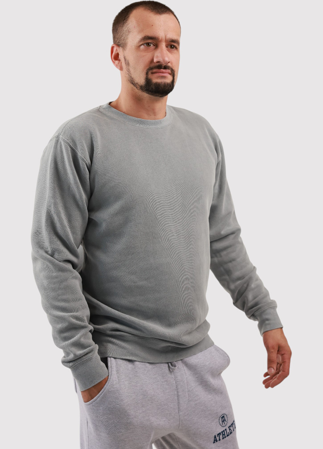 Сірий світшот Yesterdays однотонний без декору (361422217)