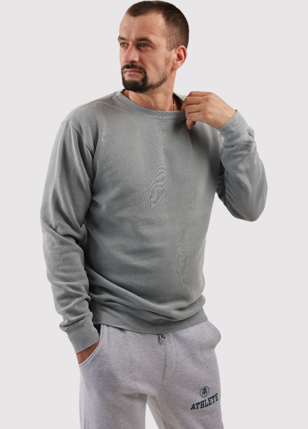 Сірий світшот Yesterdays однотонний без декору (361422217)